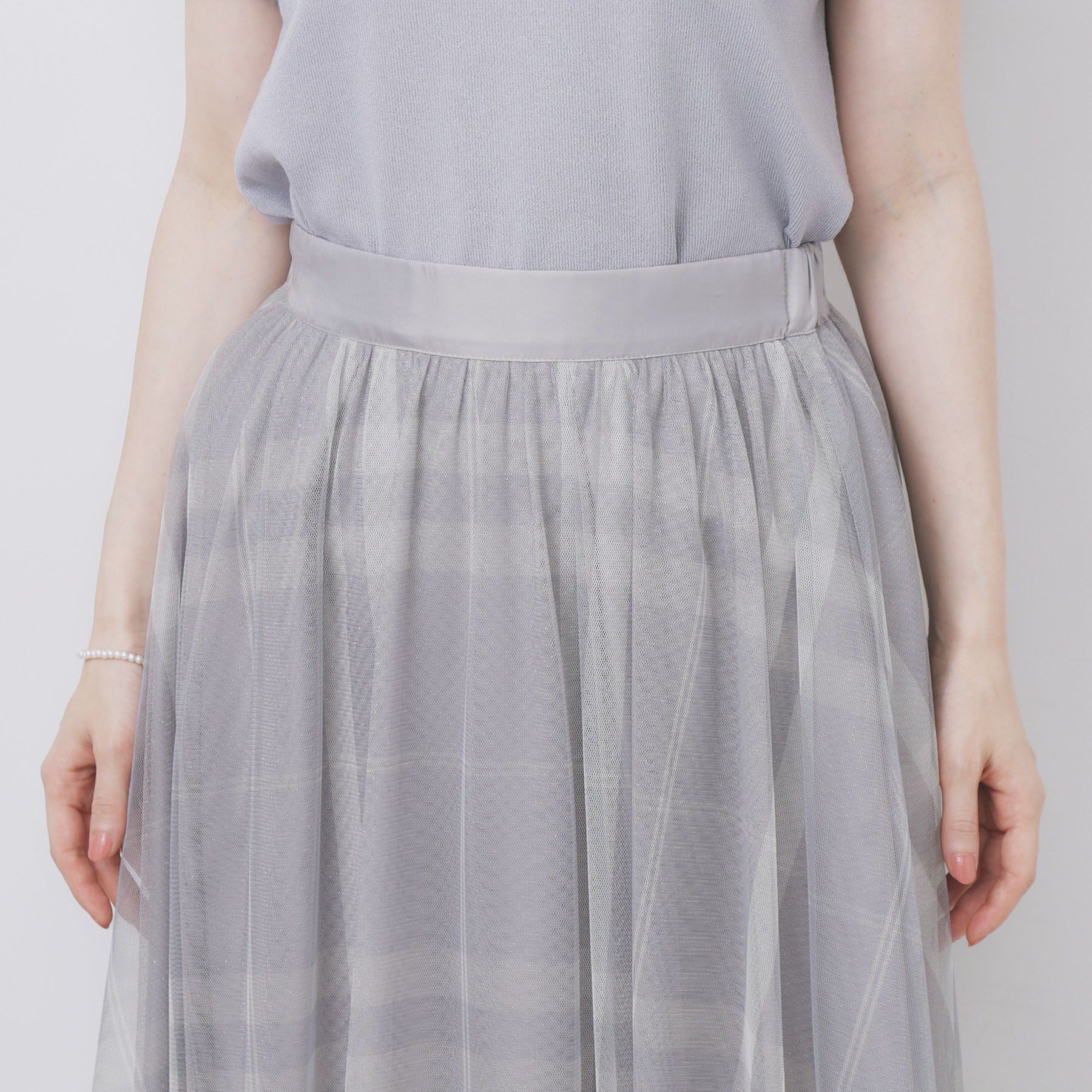 index「チュールラメチェックフレアスカート【洗濯機洗い可/防シワ】」|スカート|