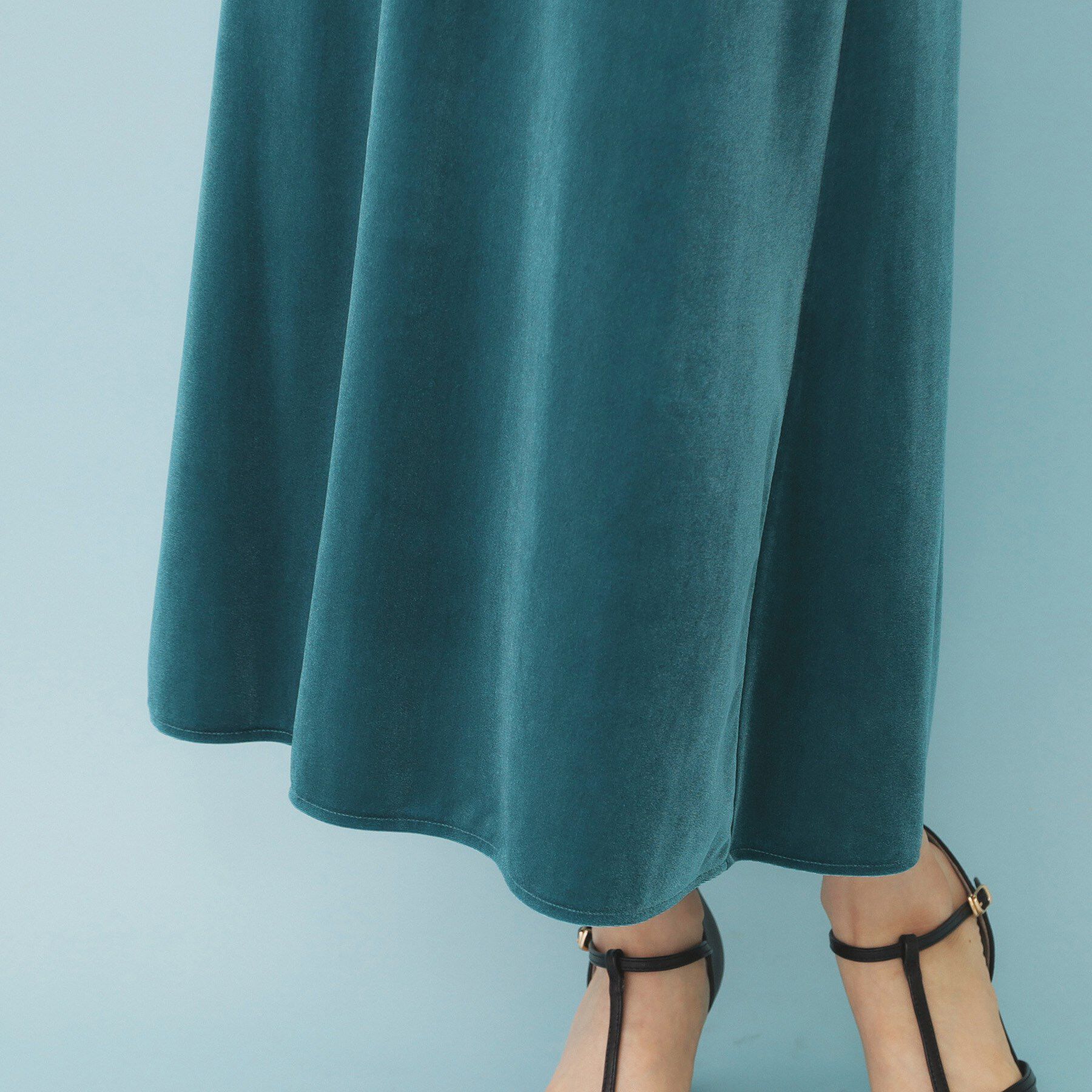 index「ベロアジャージナロースカート【洗濯機洗い可】」|スカート|