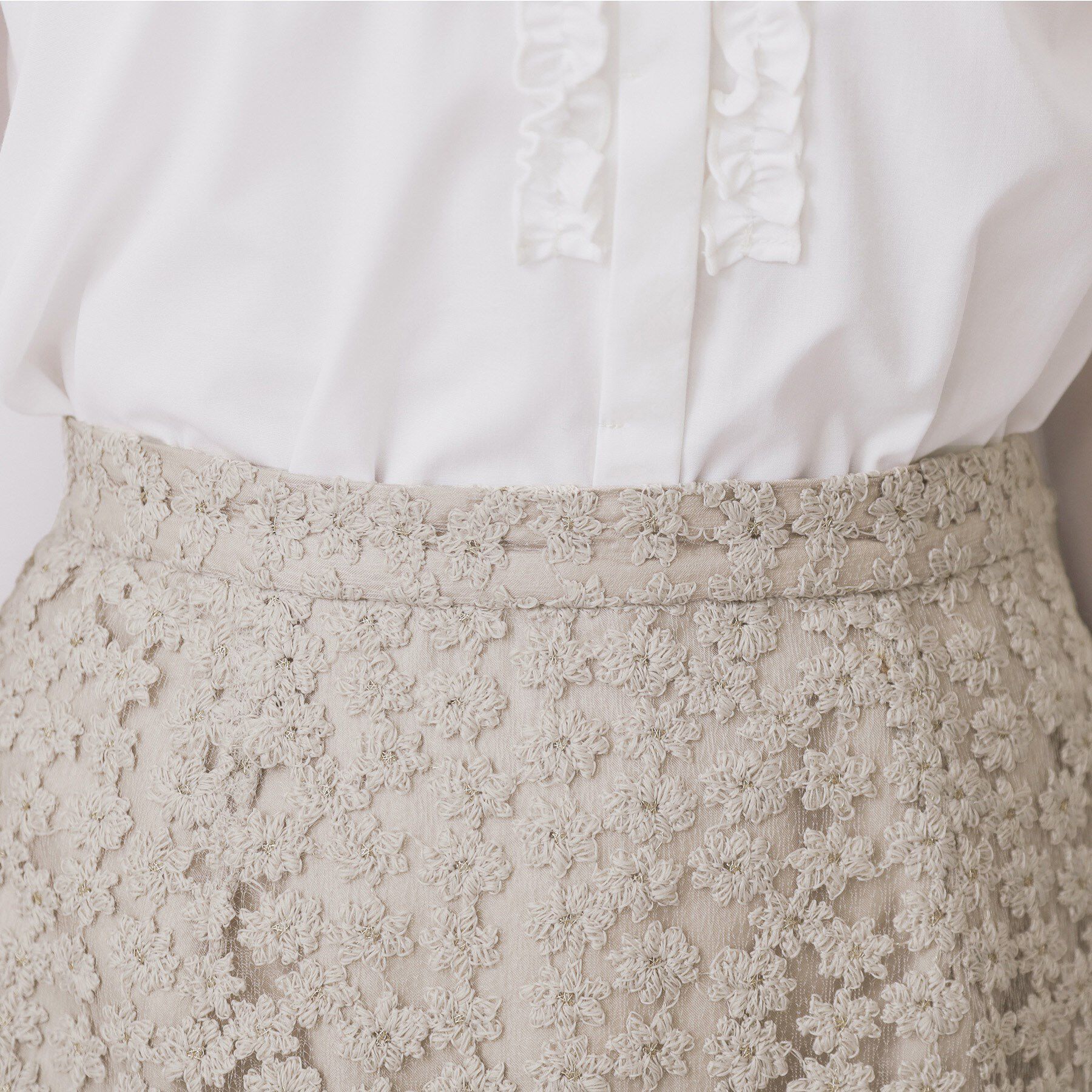 index「小花刺繍チュールマーメイドスカート【洗濯機OK/抗ピル】」|スカート|