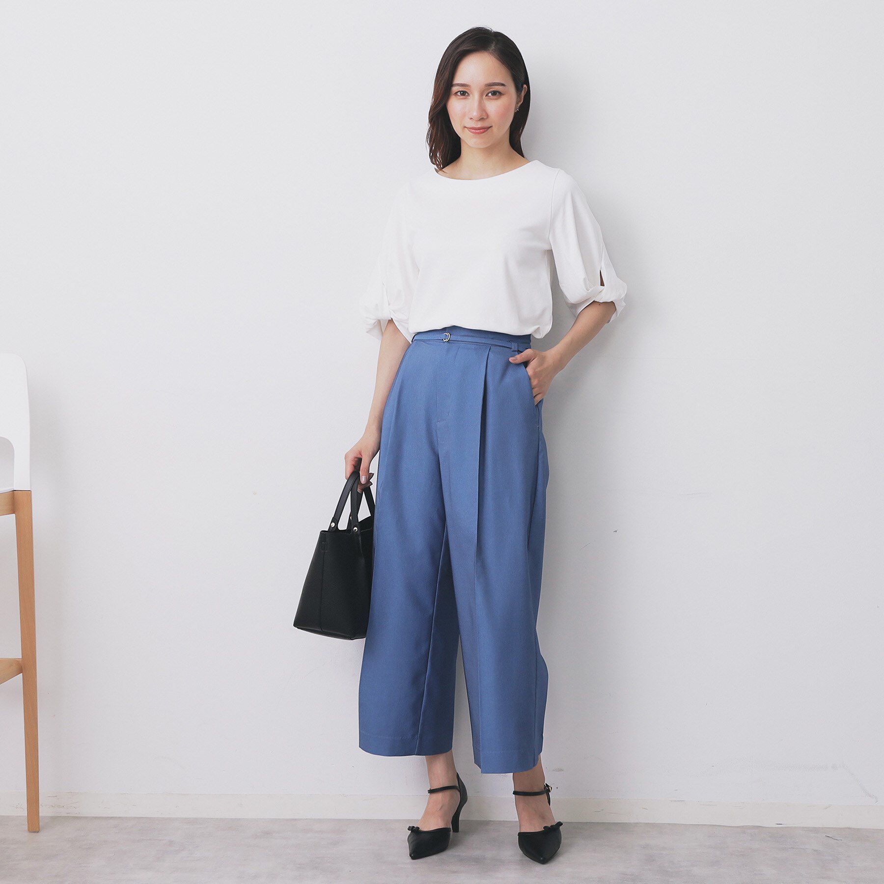 index「パフスリーブツイストタックトップス【洗濯機可/接触冷感/UVケア】」|Tシャツ・カットソー|