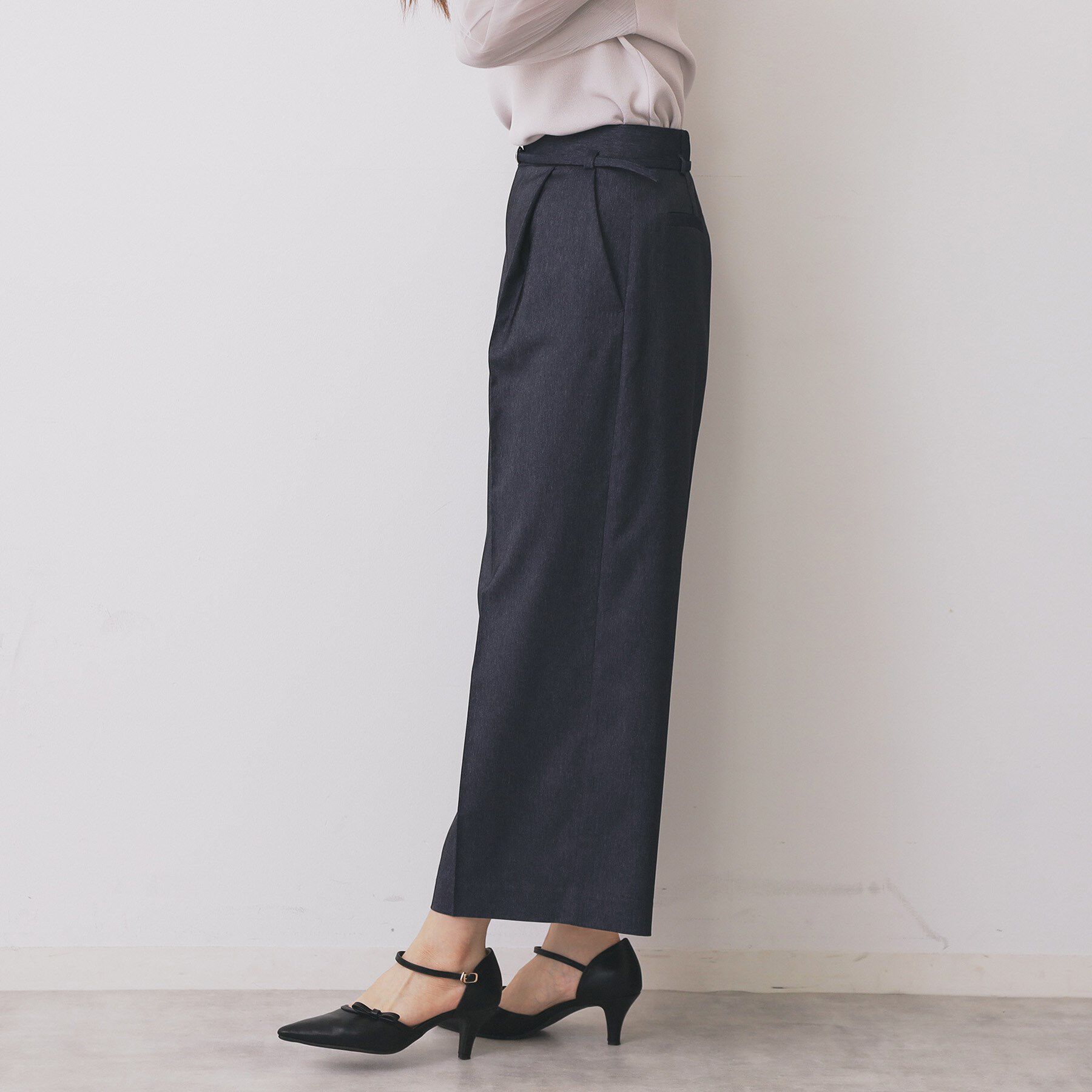 index「ベルト付きストレッチワイドパンツ【洗濯機洗い可】」|その他|