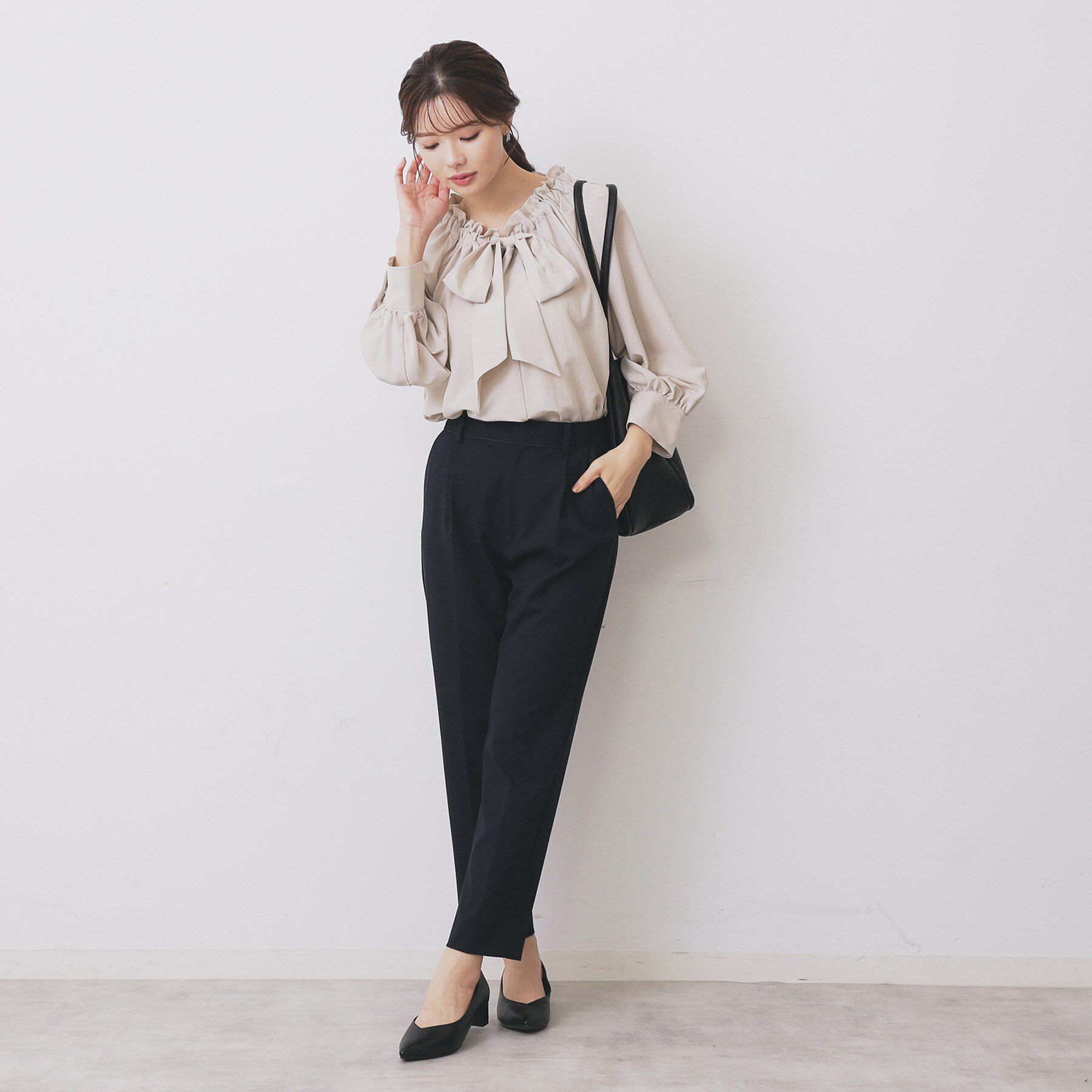 index「《丈が選べる》ストレッチテーパードパンツ/セットアップ対応【洗濯機OK/イージーアイロン】」|その他|