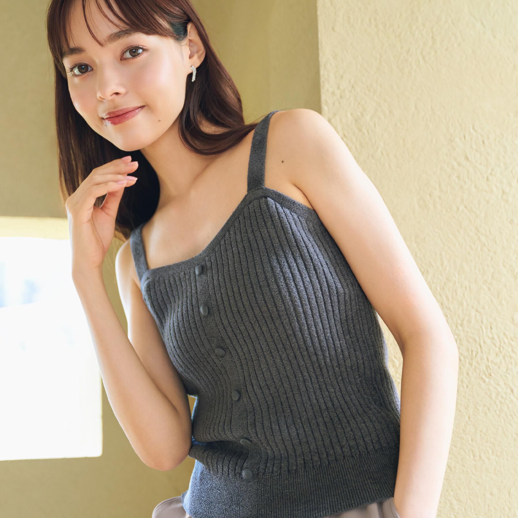 index「ミニモールラメビスチェキャミ/アンサンブル対応【洗濯機OK】」|ニット・セーター|