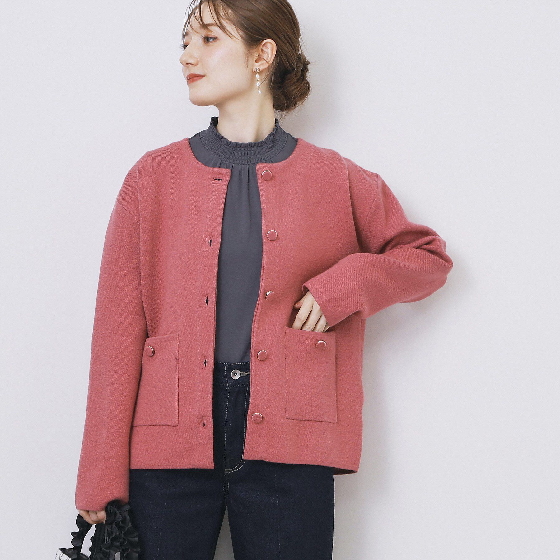 index「ダブルフェイスコーディガン【洗濯機OK】」|カーディガン|