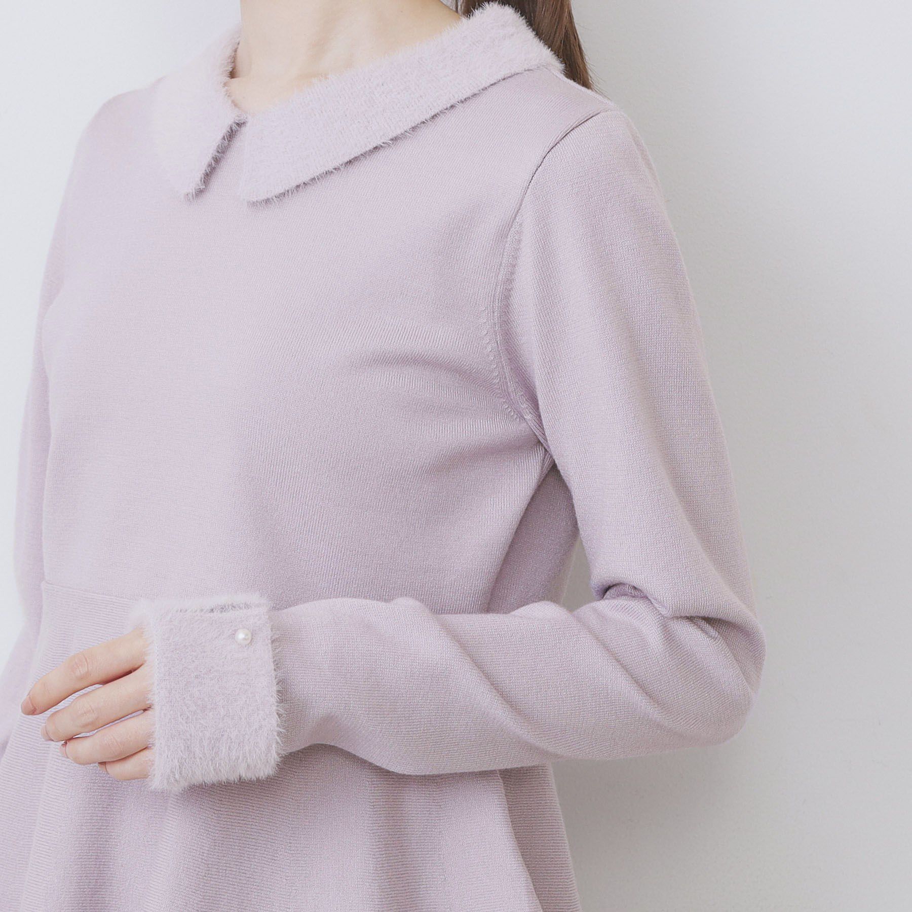 index「フェザードッキングペプラムニット【洗濯機OK】」|ニット・セーター|