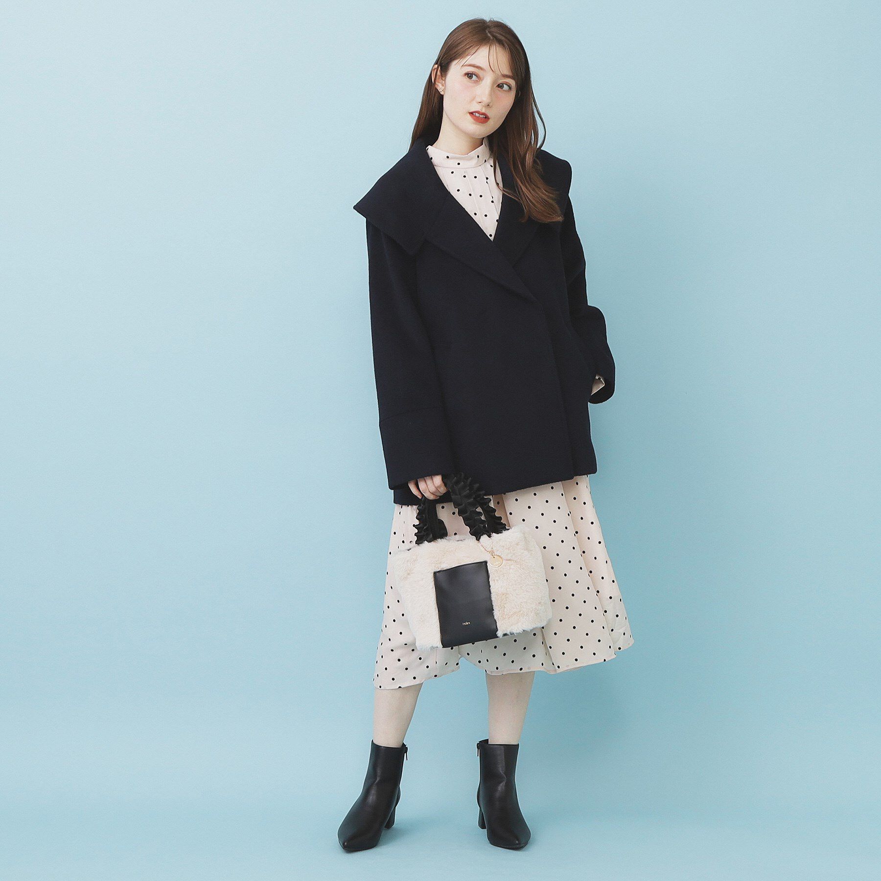 index「ベルト付ビッグカラーミドルコート」|チェスターコート|