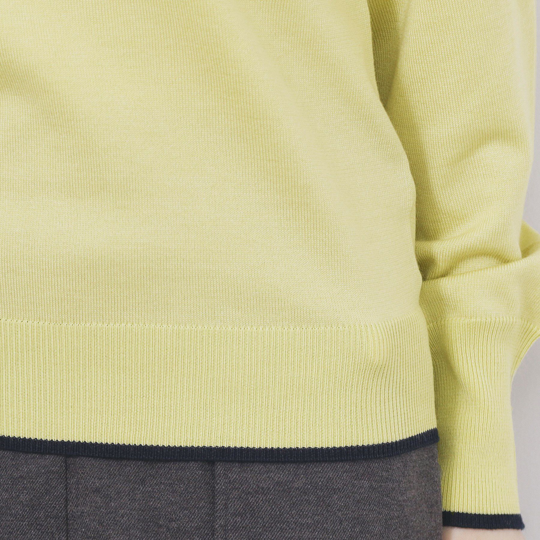 index「ゴールドパーツ付きバイカラークルーネックニット【洗濯機OK】」|ニット・セーター|