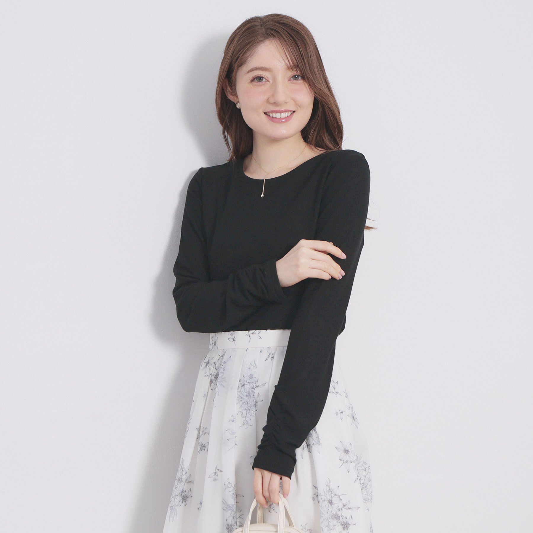 index「ラメシアーリブトップス【洗濯機OK／接触冷感】」|Tシャツ・カットソー|ブラック(019)