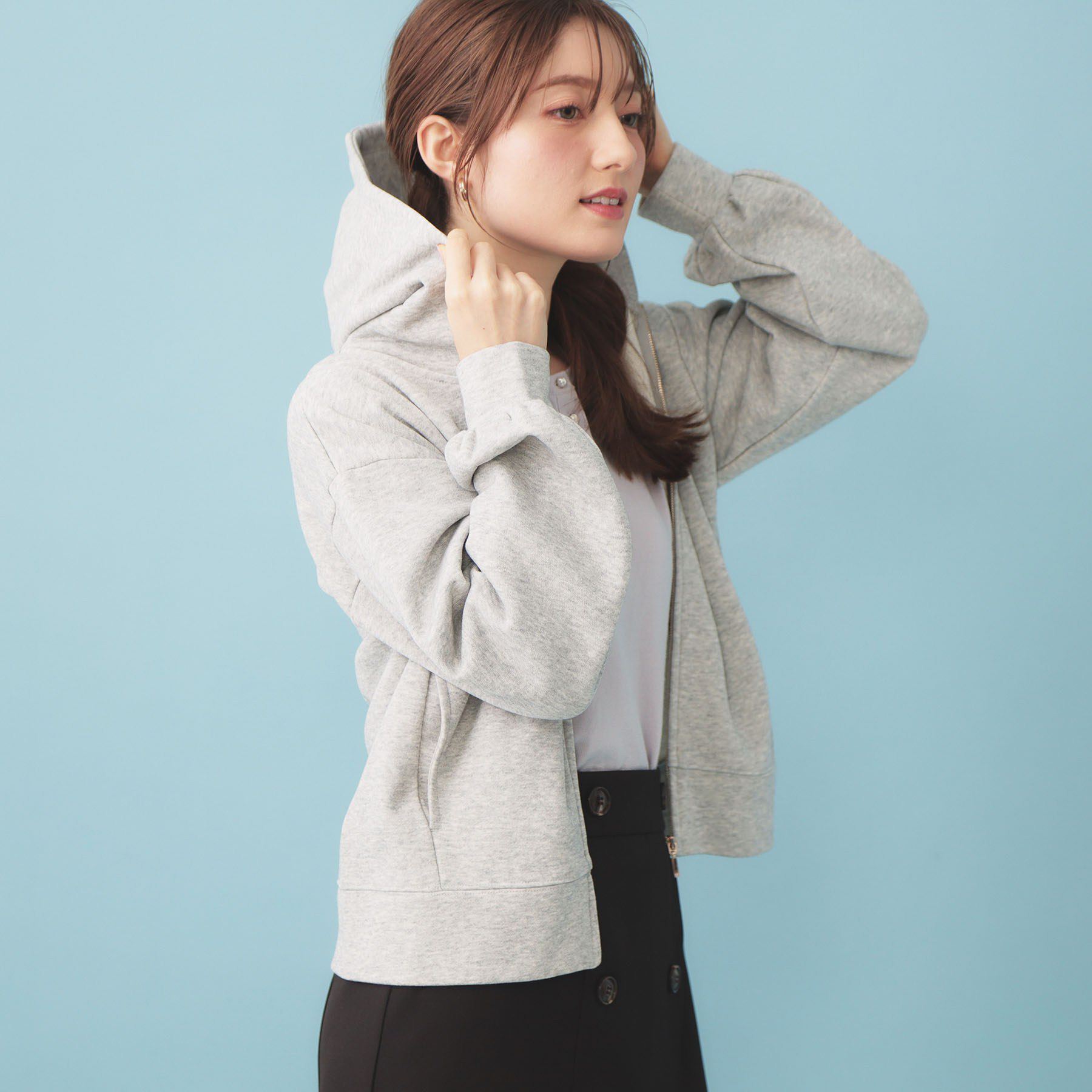 index「ラメ裏毛コンパクトジップパーカー【洗濯機OK】」|パーカー|