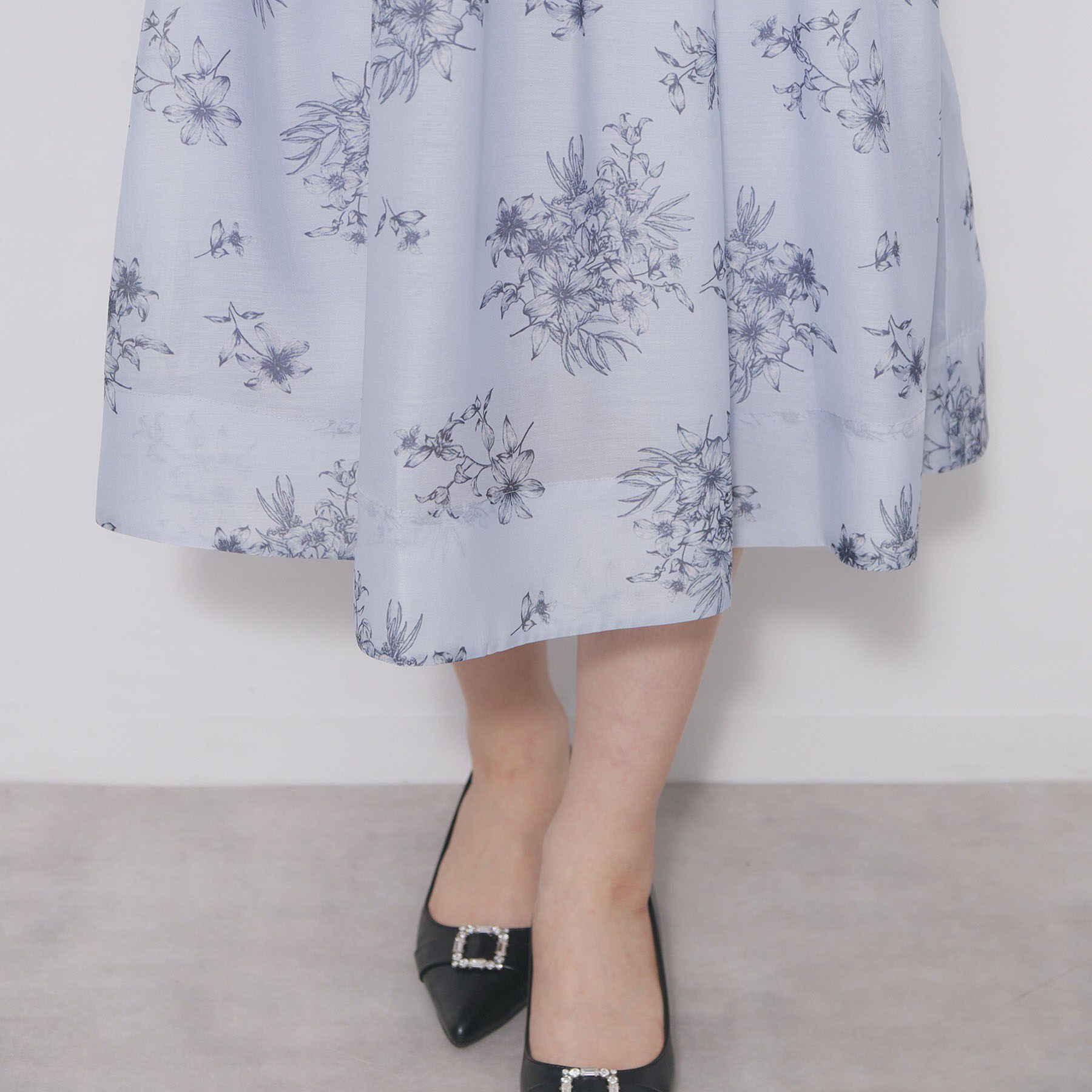 index「オーガンジーフラワーフレアスカート【洗濯機OK／イージーアイロン】」|スカート|