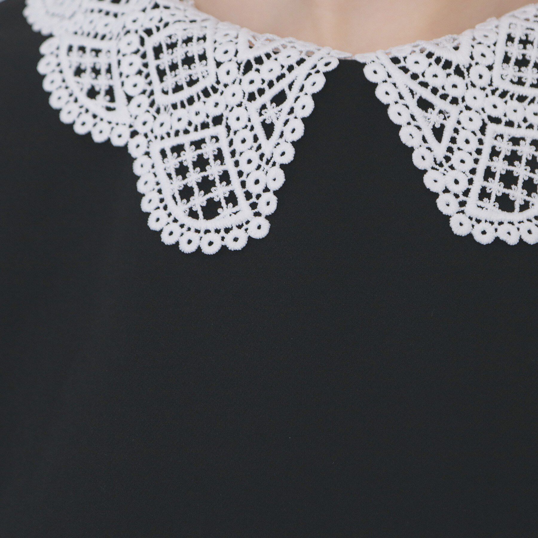 index「ダブルクロスレース衿ペプラムブラウス【洗濯機OK／ストレッチ】」|シャツ・ブラウス|