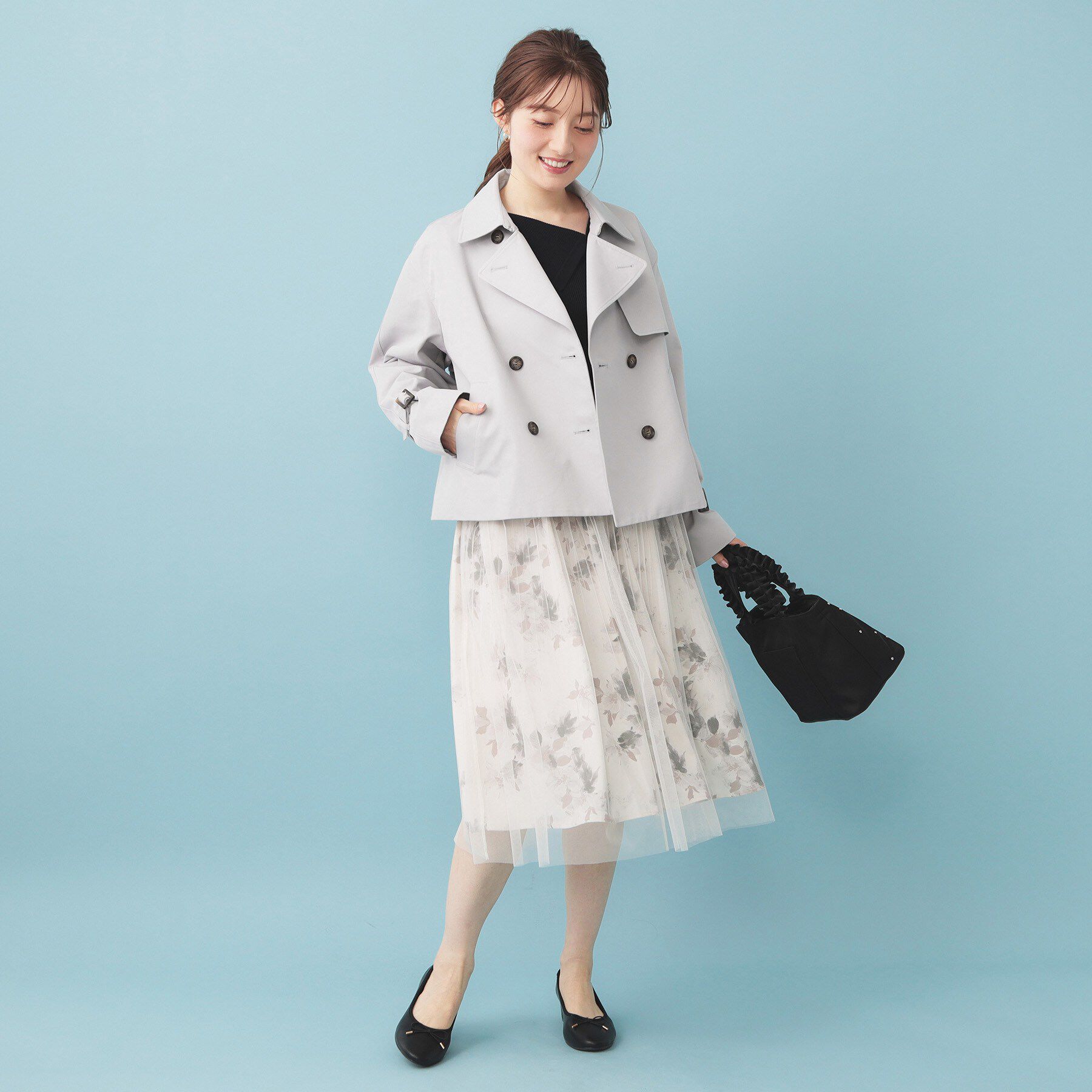 index「キャンディスリーブショートトレンチコート【洗濯機OK／撥水／防花粉】」|トレンチコート|