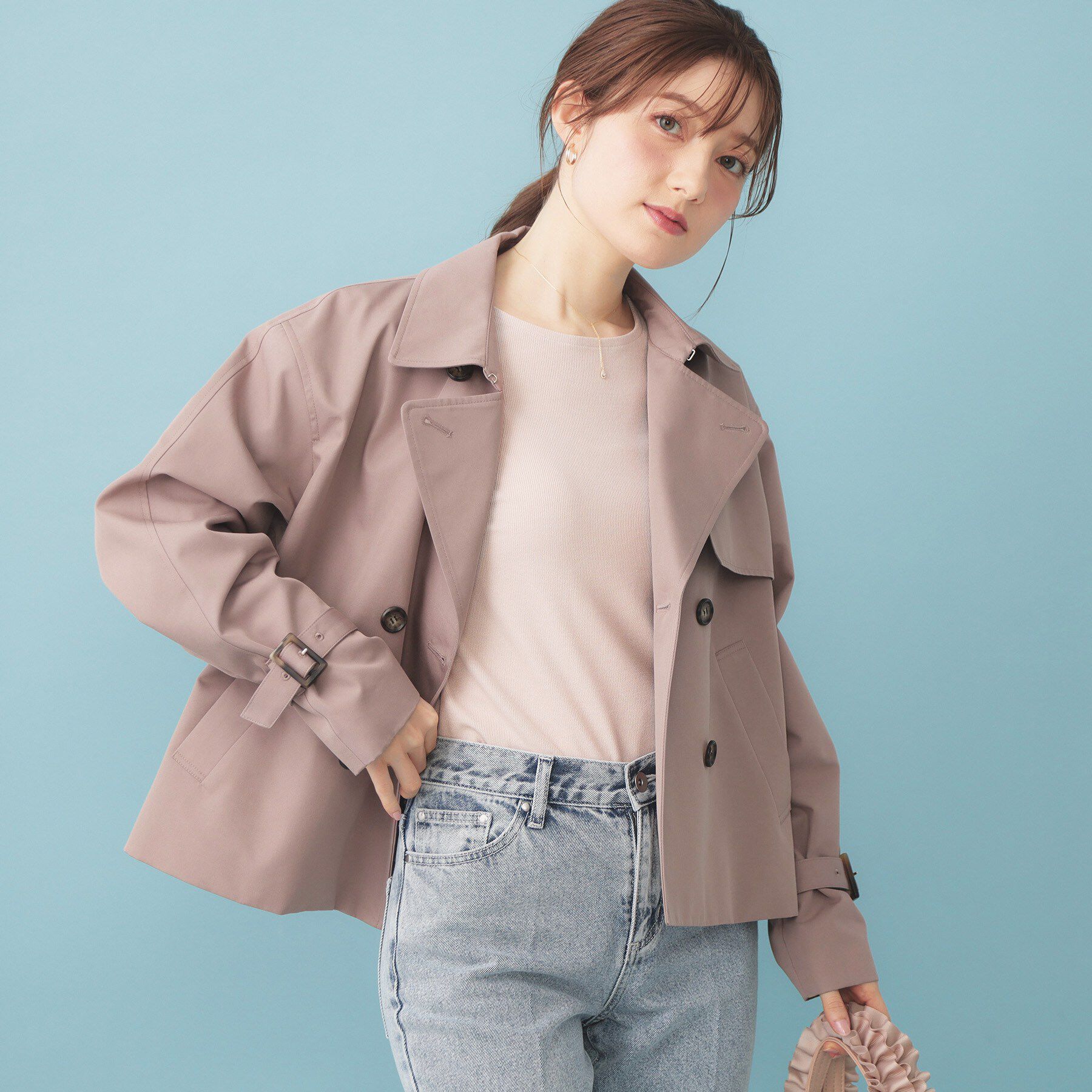 index「キャンディスリーブショートトレンチコート【洗濯機OK／撥水／防花粉】」|トレンチコート|トープ(054)