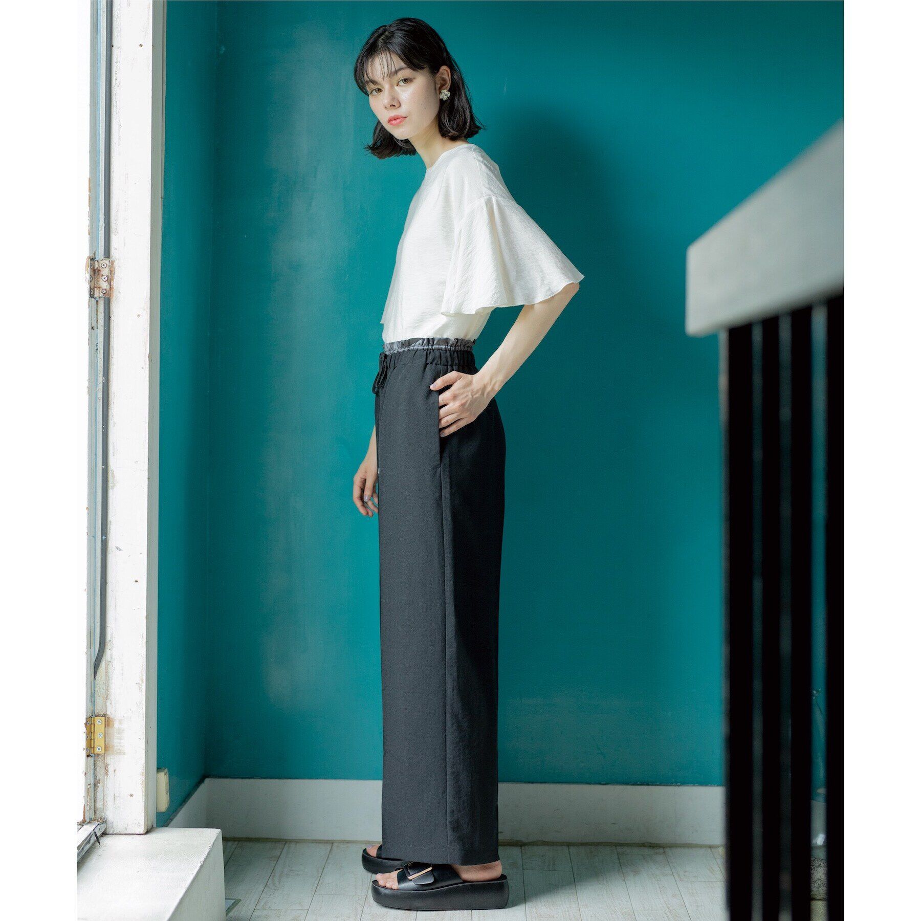 OPAQUE.CLIP「ウエストサテン使いイージーワイドパンツ【洗濯機洗い可】」|その他|