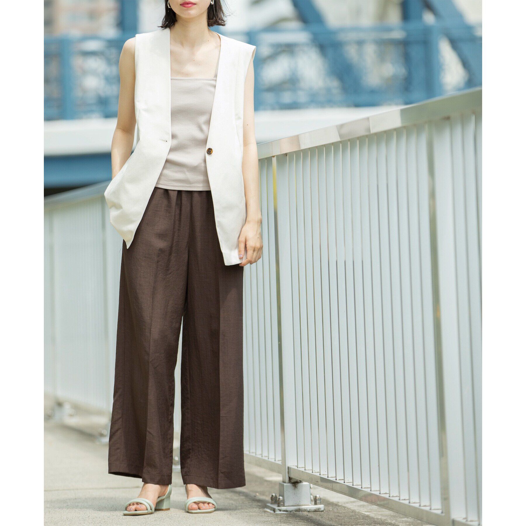 OPAQUE.CLIP「ウエストサテン使いイージーワイドパンツ【洗濯機洗い可】」|その他|