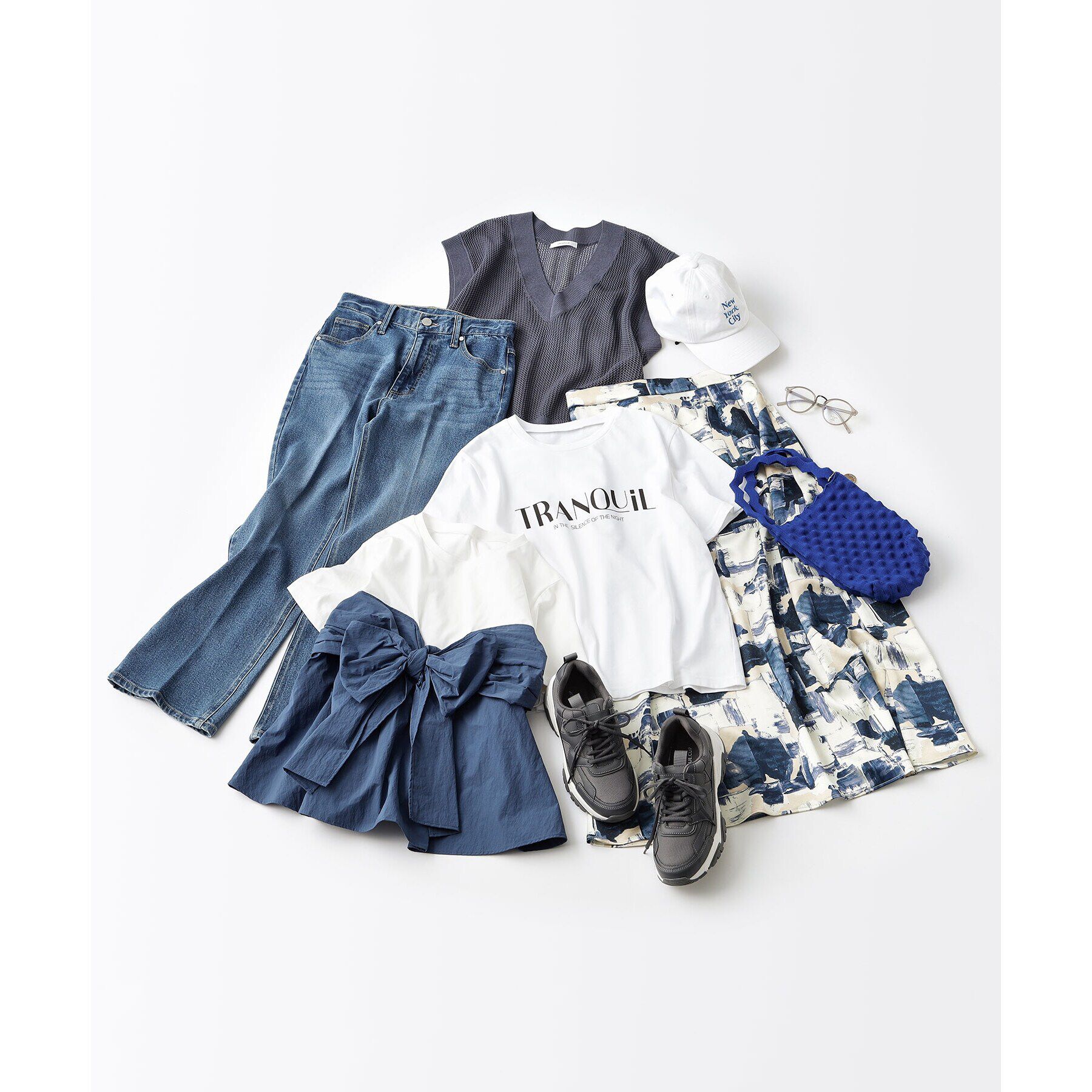 OPAQUE.CLIP「リボンビスチェドッキングカットソー【洗濯機洗い可】」|Tシャツ・カットソー|