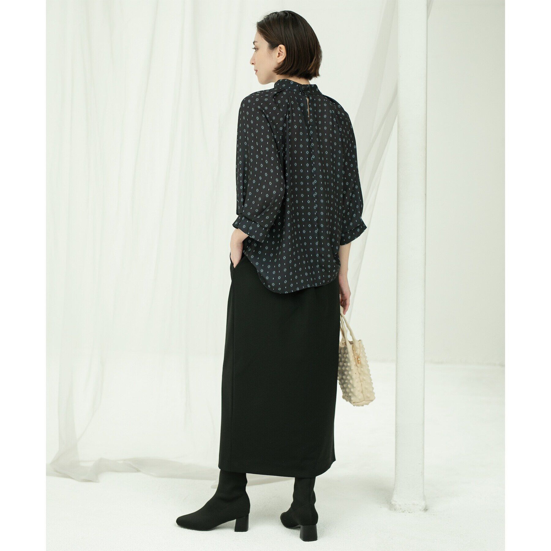 OPAQUE.CLIP「《美人百花掲載》ピンストライプイージーナロースカート【洗濯機洗い可】」|スカート|