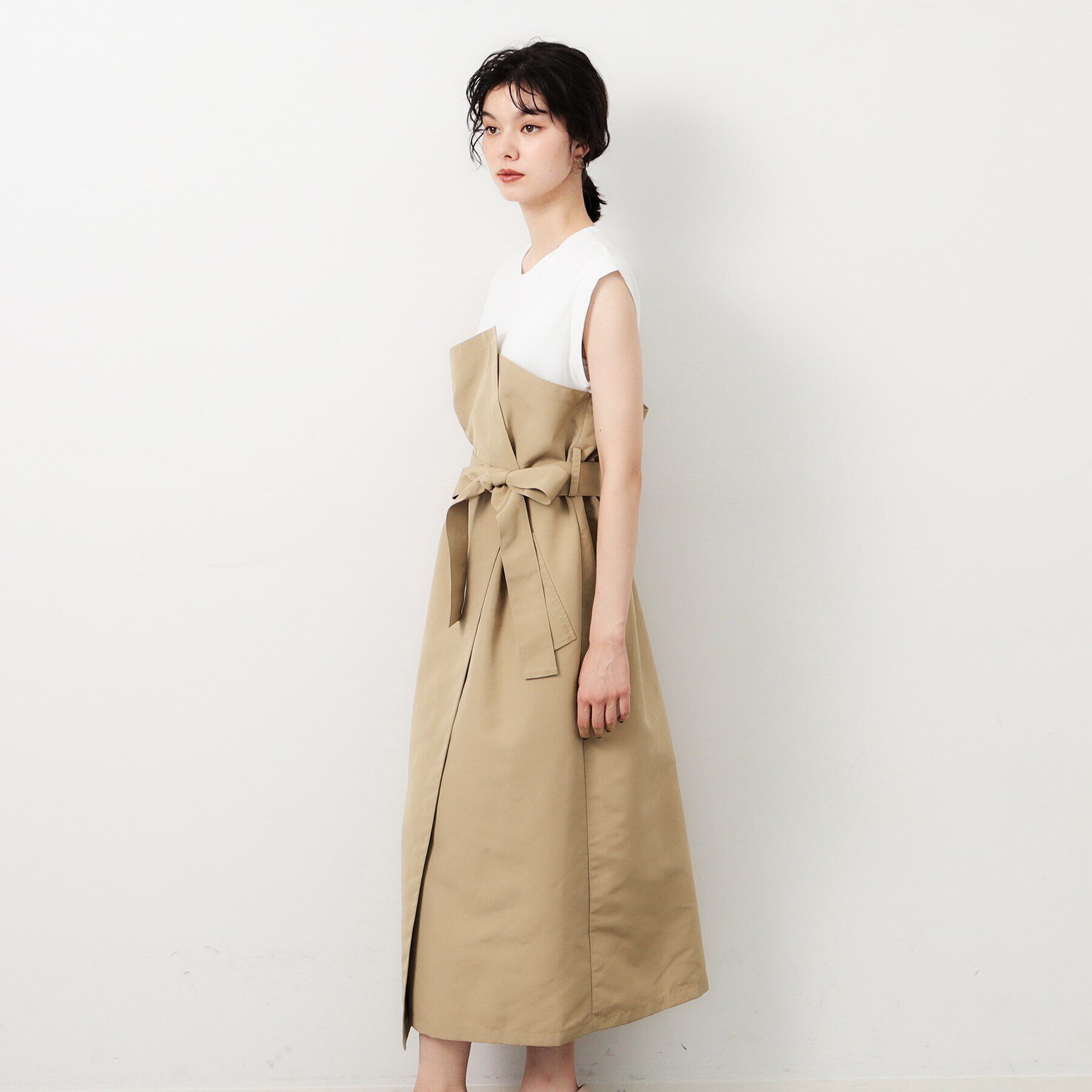 OPAQUE.CLIP「ベアトレンチ風ドッキングワンピース【洗濯機洗い可】」|ワンピース|