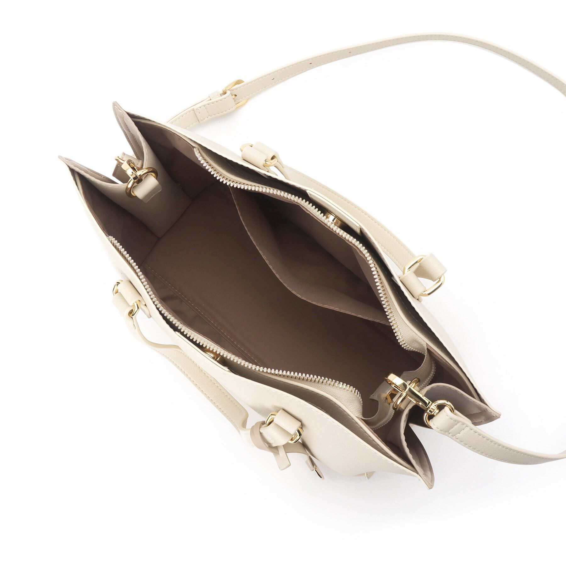 OPAQUE.CLIP「【2WAY／通勤対応】バイカラースムース合皮ミドルバッグ」|トートバッグ|