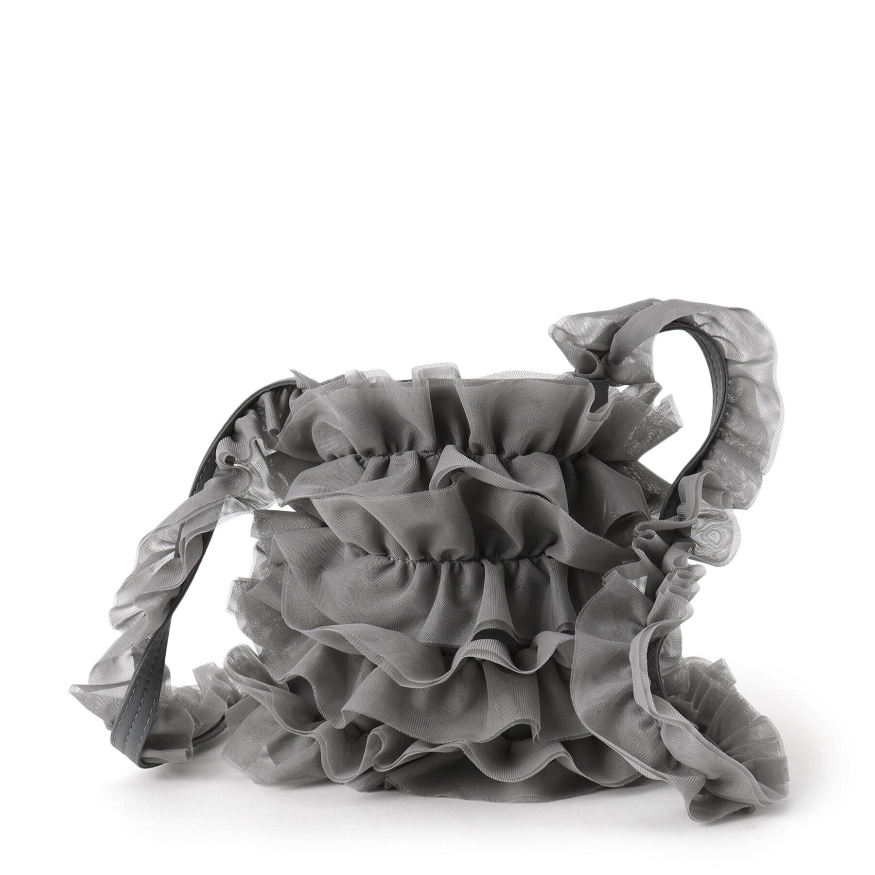 OPAQUE.CLIP「チュールフリルミニショルダーバッグ」|ショルダー・メッセンジャー|チャコールグレー(0