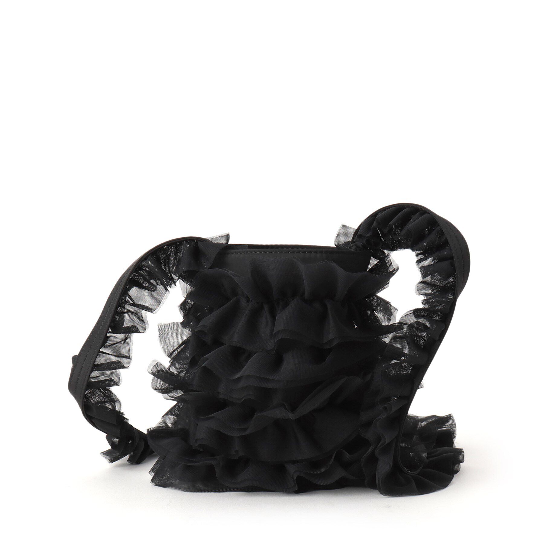 OPAQUE.CLIP「チュールフリルミニショルダーバッグ」|ショルダー・メッセンジャー|ブラック(019)