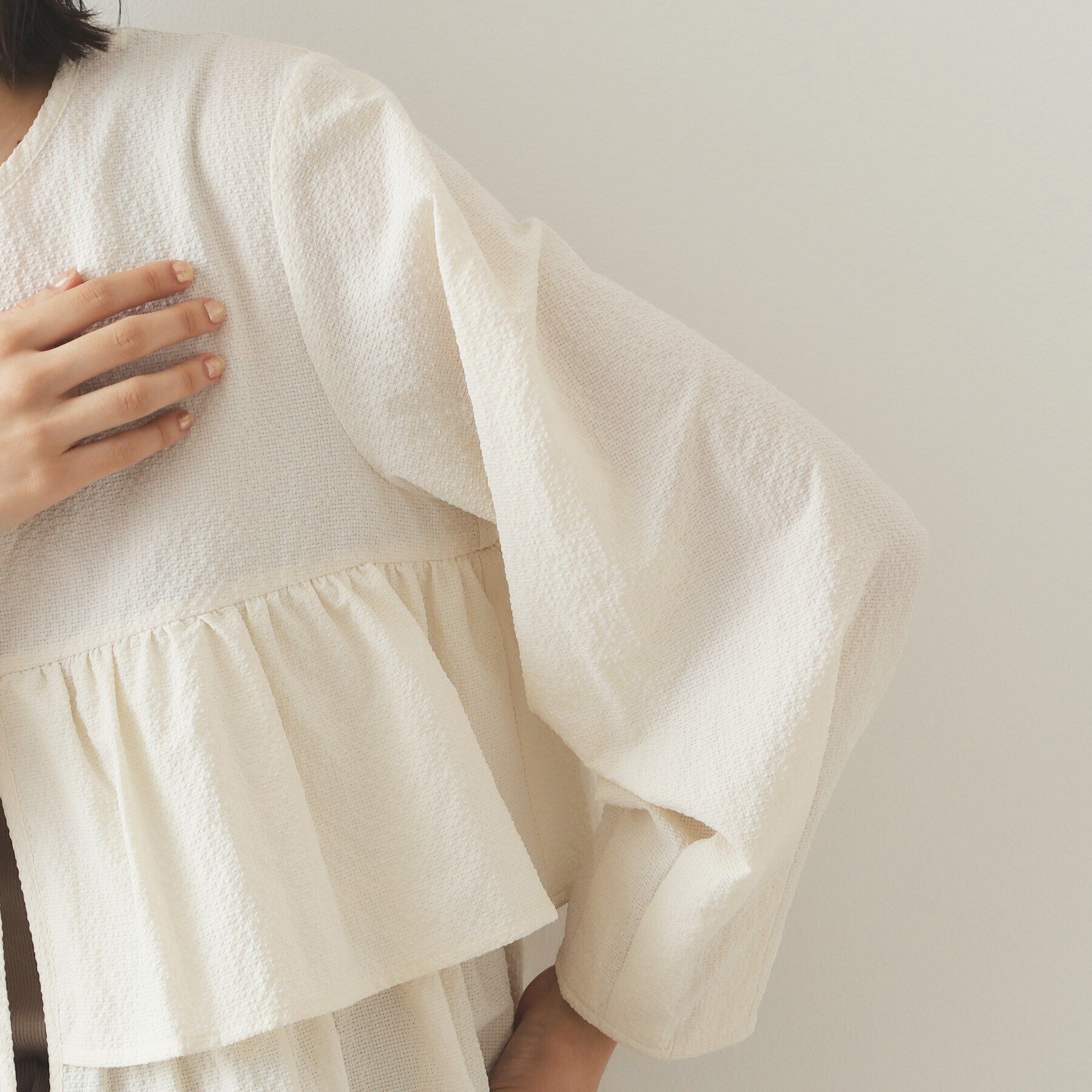 OPAQUE.CLIP「前開きペプラムブラウス【洗濯機洗い可】」|シャツ・ブラウス|