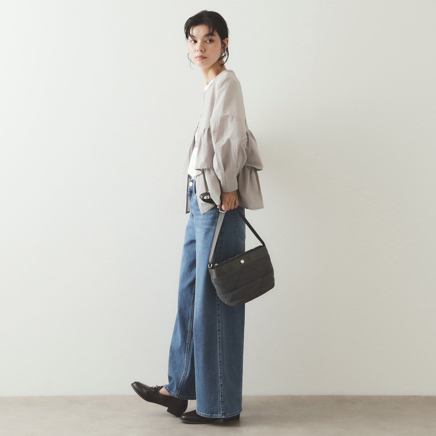 OPAQUE.CLIP「前開きペプラムブラウス【洗濯機洗い可】」|シャツ・ブラウス|