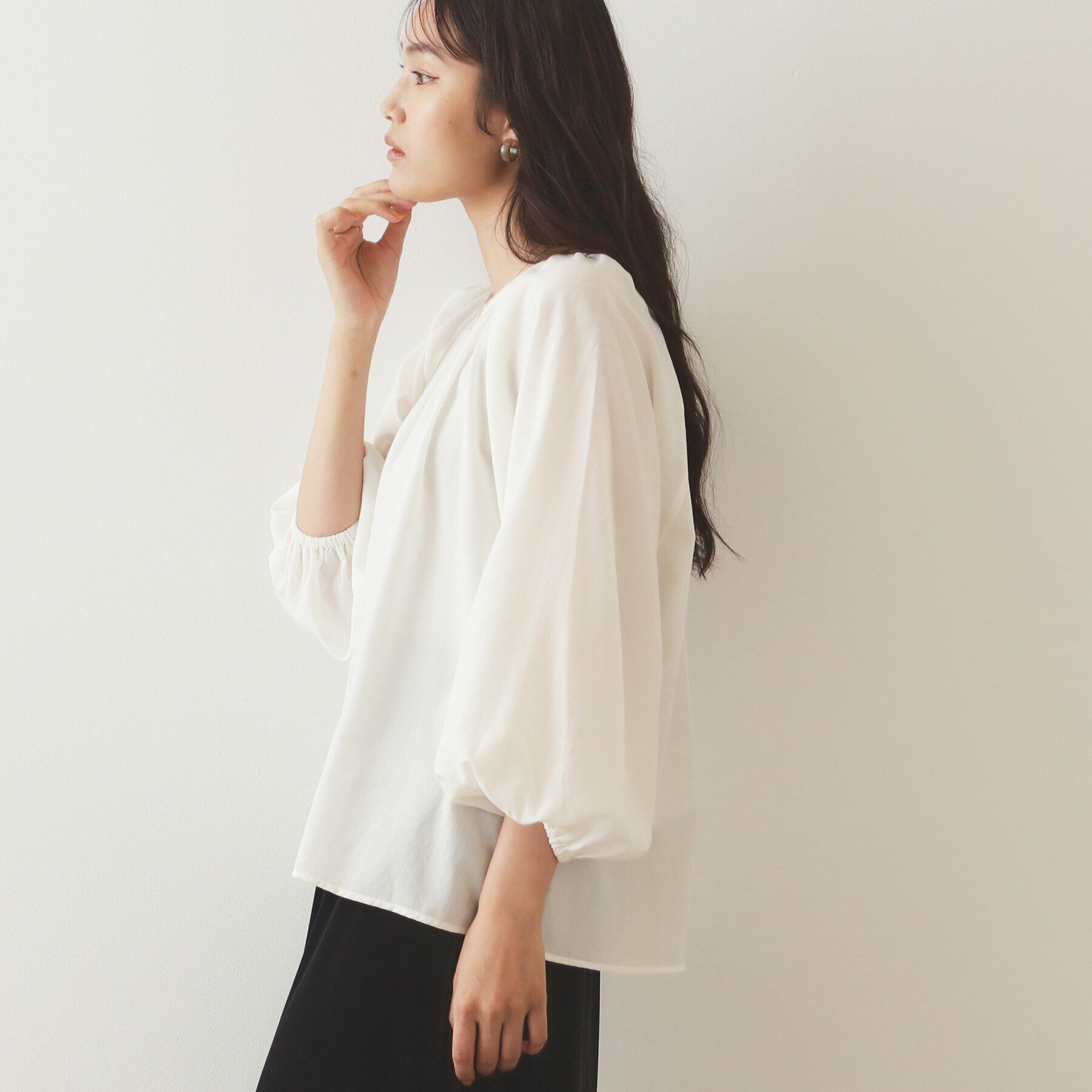 OPAQUE.CLIP「キャンディスリーブブラウス【洗濯機洗い可】」|シャツ・ブラウス|