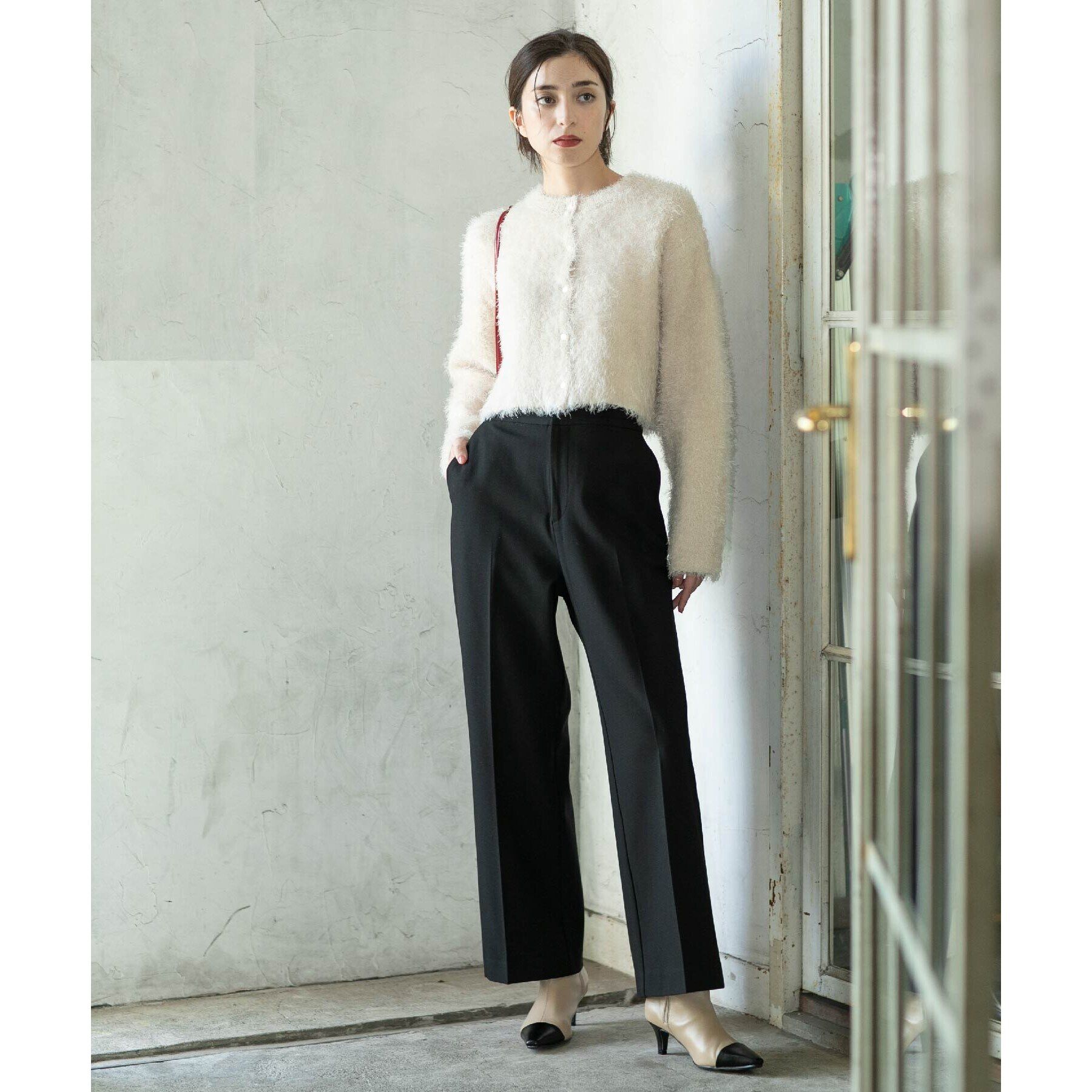 OPAQUE.CLIP「《SS-LLsize》着丈が選べる！裏起毛ストレッチワイドパンツ【蓄熱素材/洗濯機洗い可】」|その他|