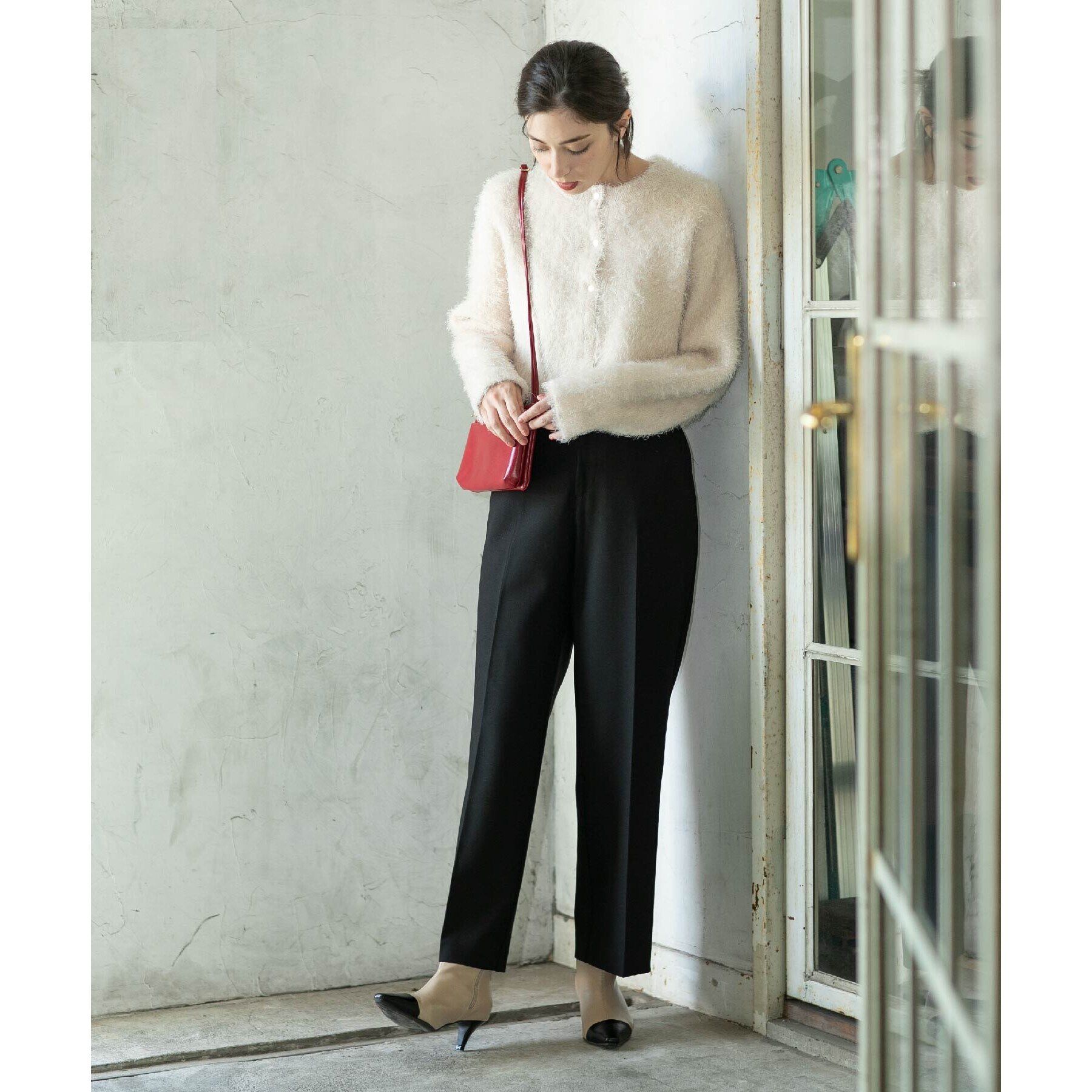 OPAQUE.CLIP「《SS-LLsize》着丈が選べる！裏起毛ストレッチワイドパンツ【蓄熱素材/洗濯機洗い可】」|その他|