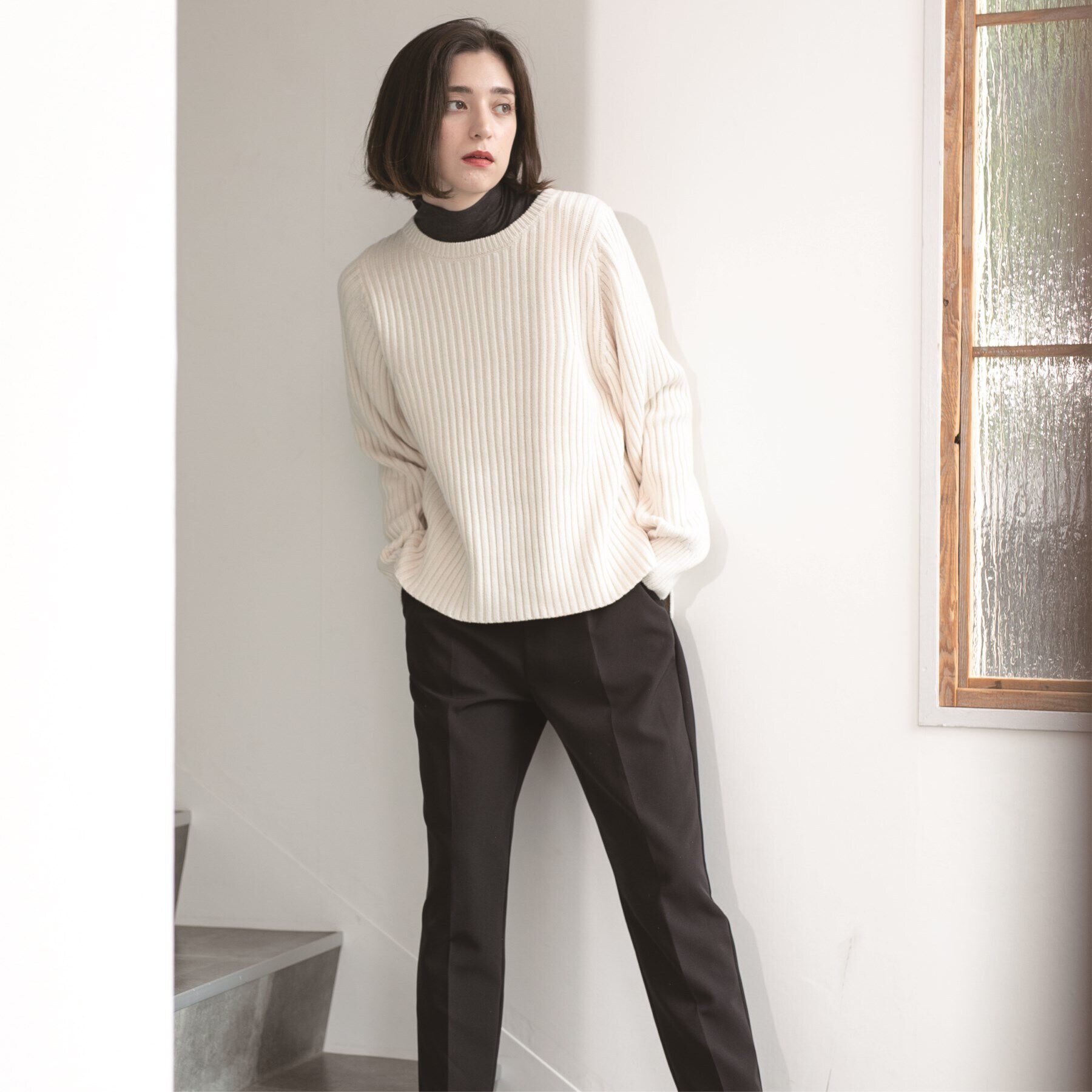 OPAQUE.CLIP「《7color》ボリュームスリーブリブニット【洗濯機洗い可】」|ニット・セーター|