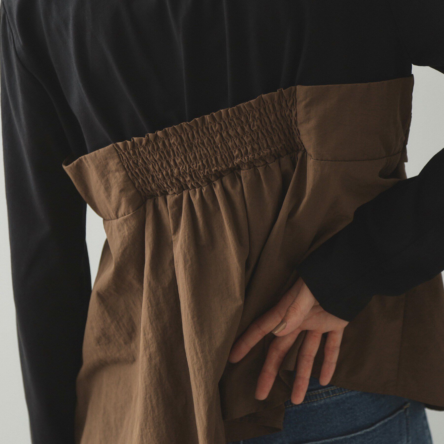 OPAQUE.CLIP「リボンビスチェ ドッキングカットソー【洗濯機洗い可】」|Tシャツ・カットソー|