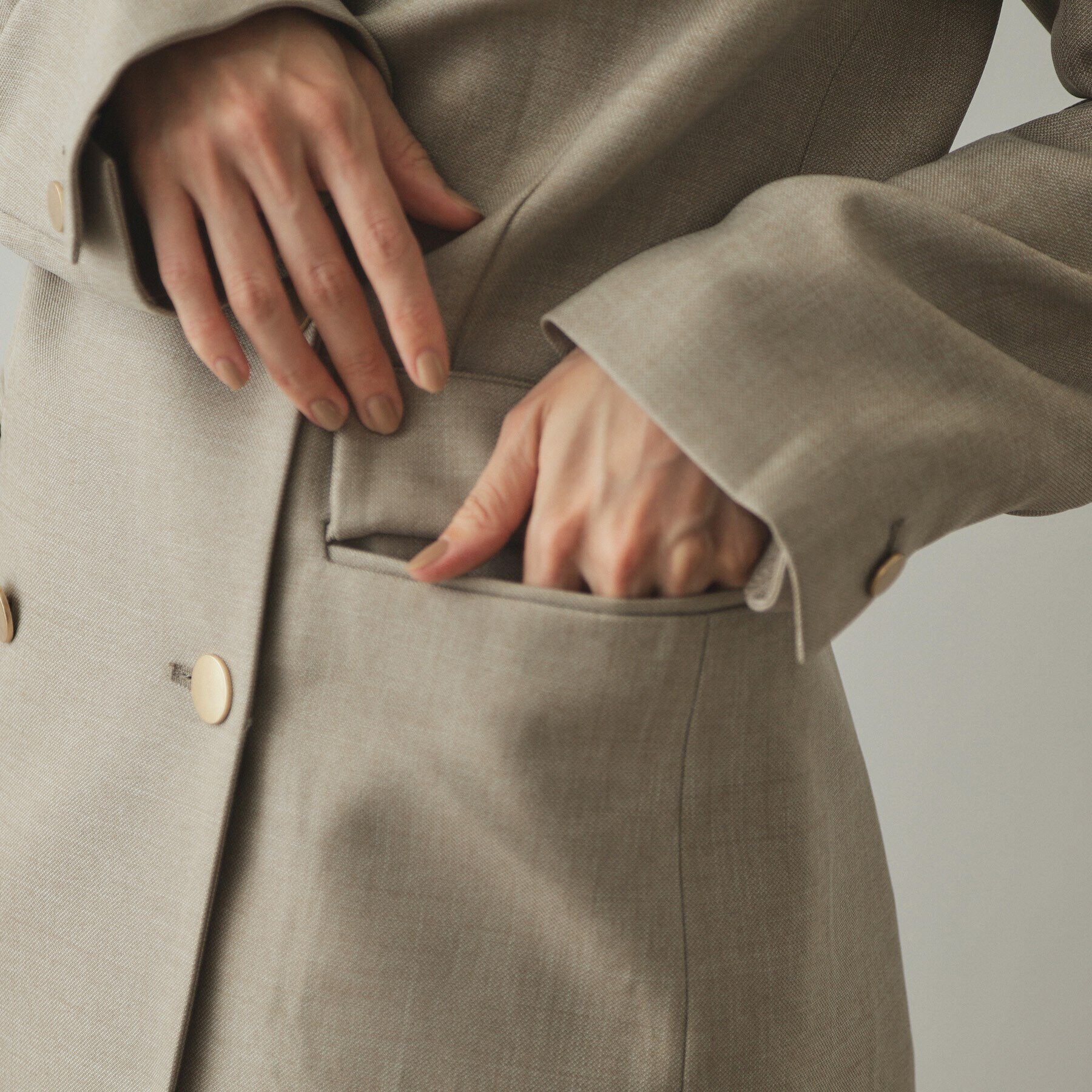 OPAQUE.CLIP「金ボタンダブルテーラードジャケット【洗える/ストレッチ/抗ピル】」|テーラードジャケット|