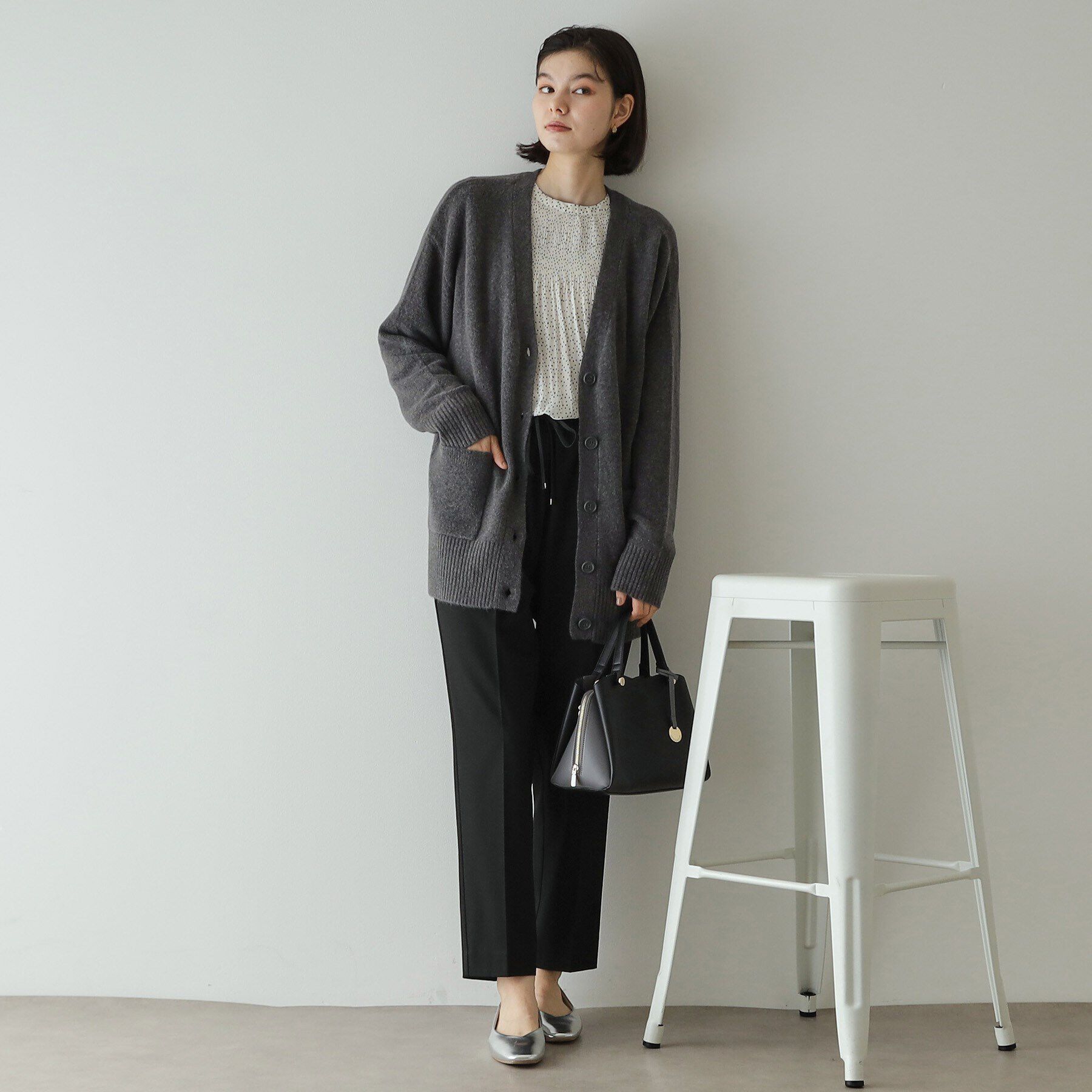 OPAQUE.CLIP「アンゴラ混リラクシーVネックニットカーディガン【洗濯機洗い可】」|カーディガン|