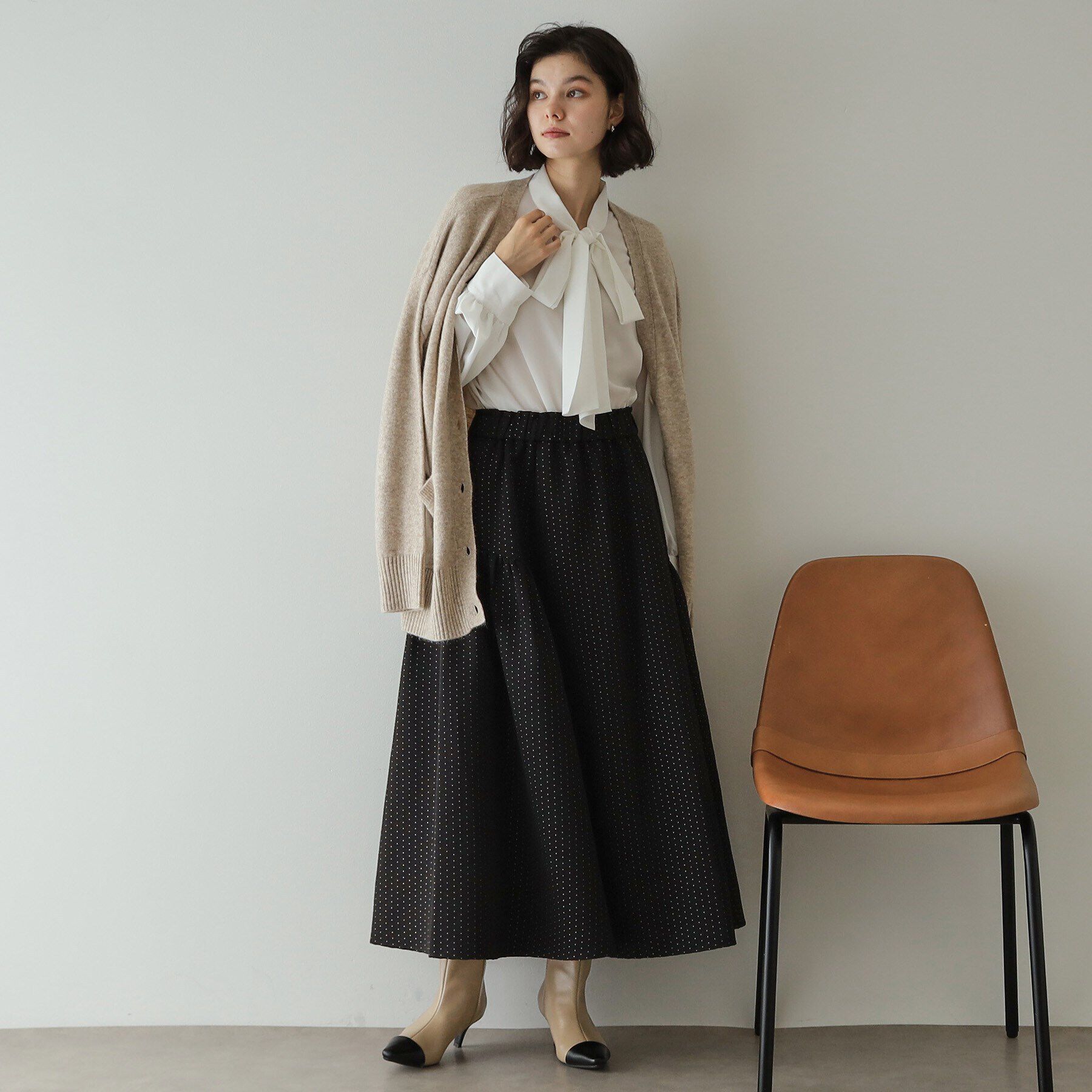 OPAQUE.CLIP「アンゴラ混リラクシーVネックニットカーディガン【洗濯機洗い可】」|カーディガン|