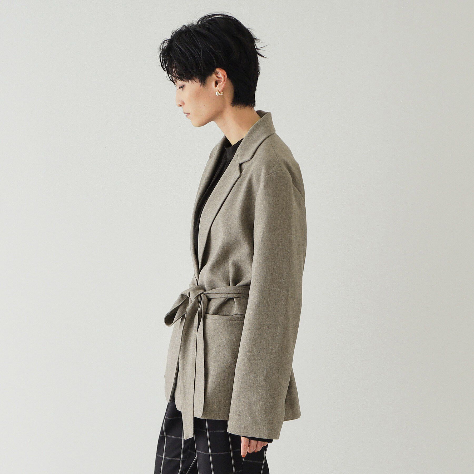 OPAQUE.CLIP「ウエストベルト テーラードジャケット【洗濯機洗い可】」|テーラードジャケット|