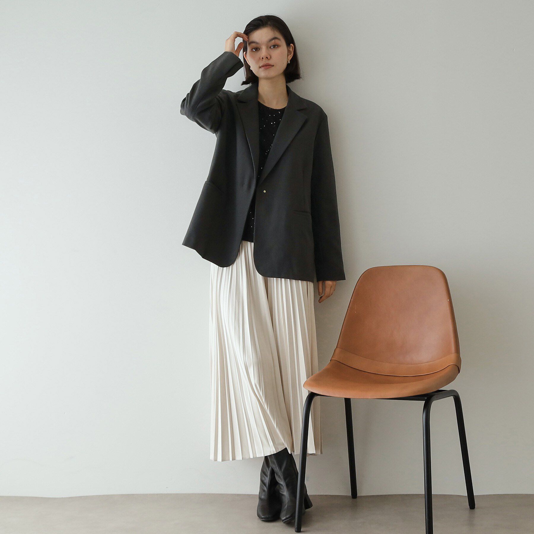 OPAQUE.CLIP「ウエストベルト テーラードジャケット【洗濯機洗い可】」|テーラードジャケット|