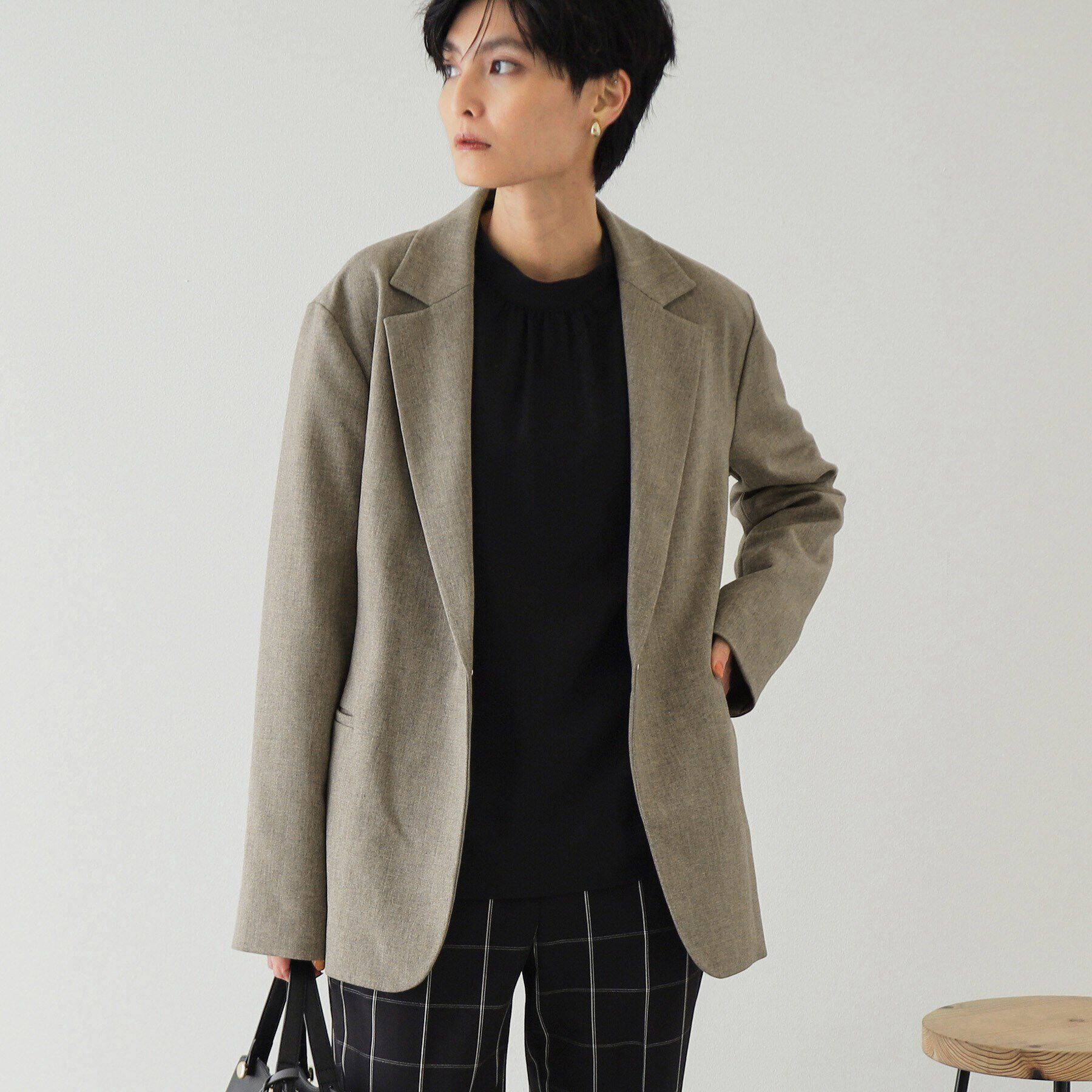 OPAQUE.CLIP「ウエストベルト テーラードジャケット【洗濯機洗い可】」|テーラードジャケット|