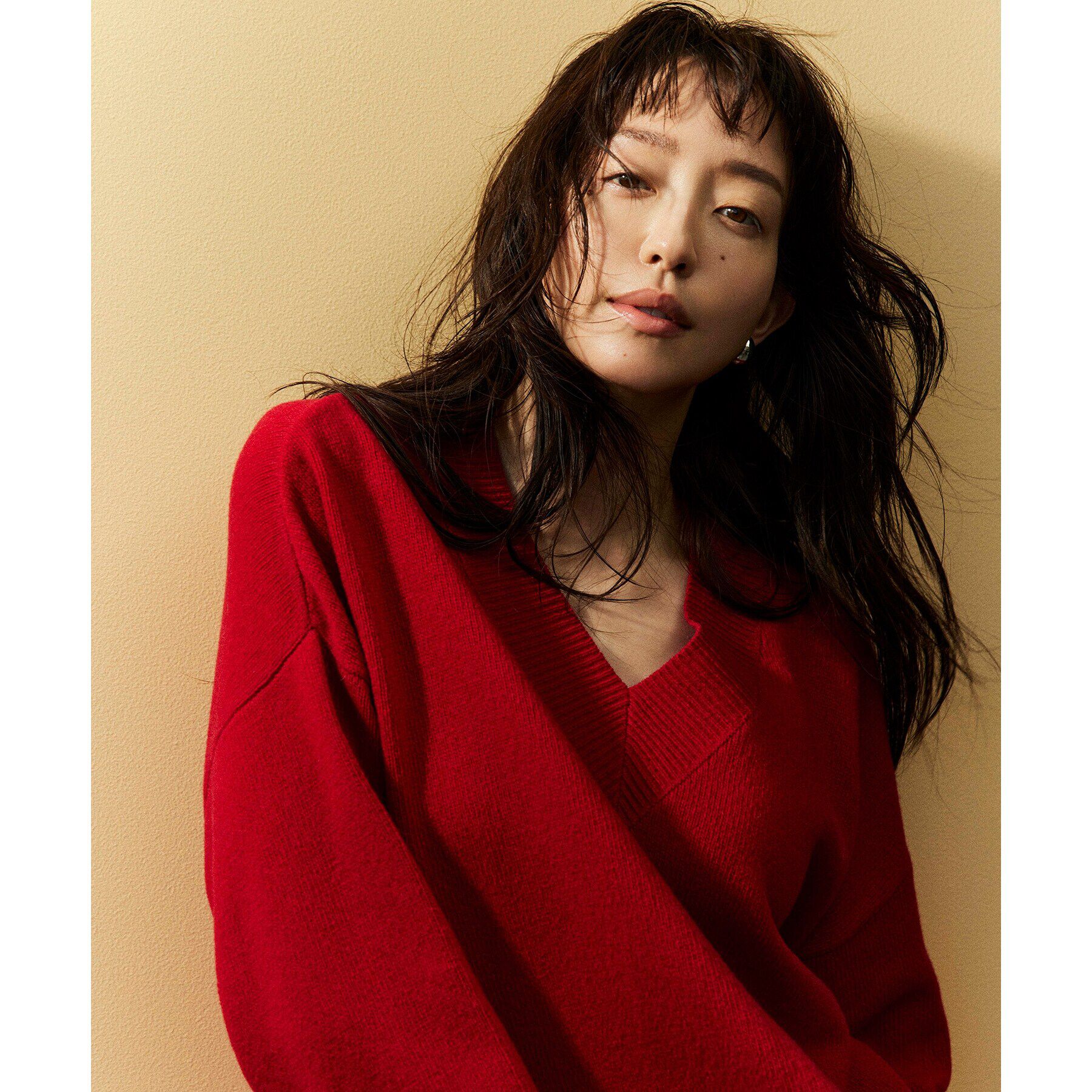 OPAQUE.CLIP「ミドルゲージVネックニット／FILIVIVI・フィルビビ【洗える】」|ニット・セーター|