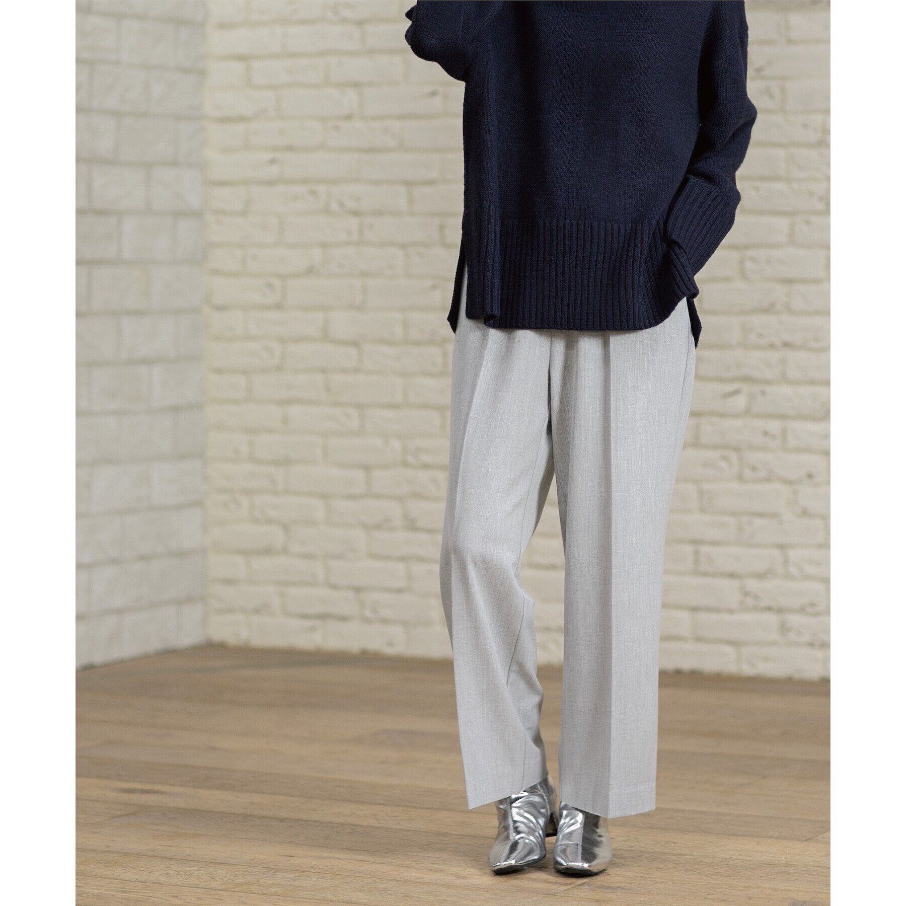 OPAQUE.CLIP「《SS-LLsize》着丈が選べる！裏起毛ストレッチイージーワイドパンツ【蓄熱素材/洗濯機洗い可】」|その他|