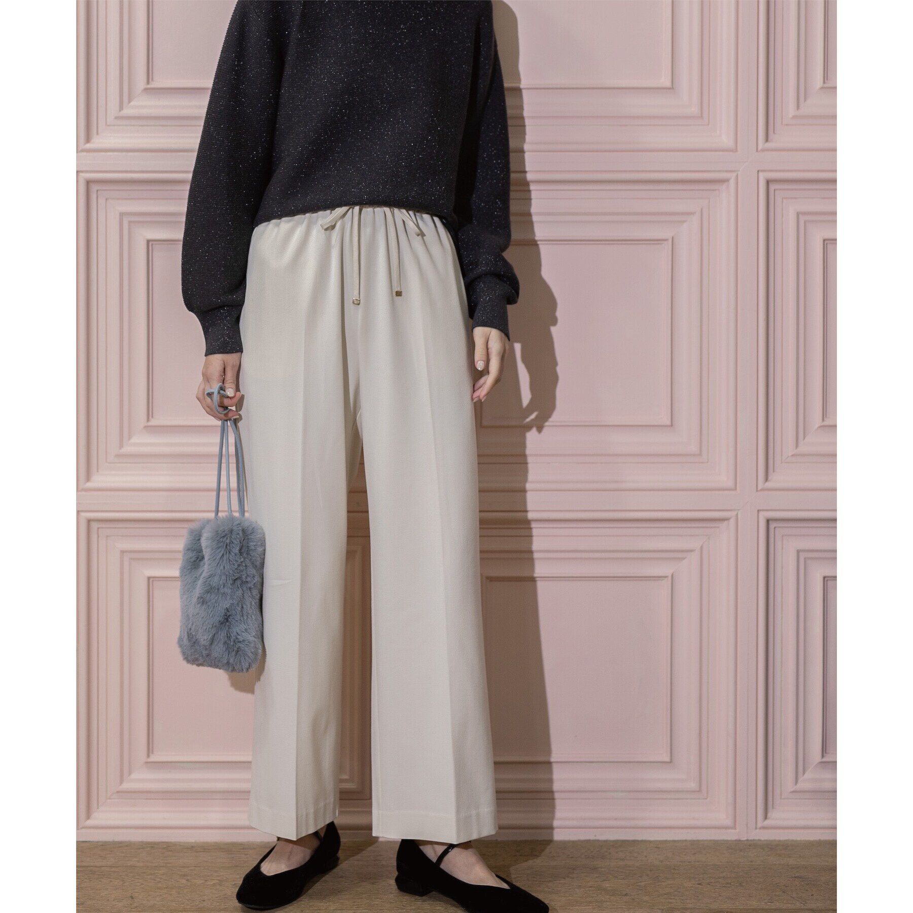 OPAQUE.CLIP「《SS-LLsize》着丈が選べる！裏起毛ストレッチイージーワイドパンツ【蓄熱素材/洗濯機洗い可】」|その他|