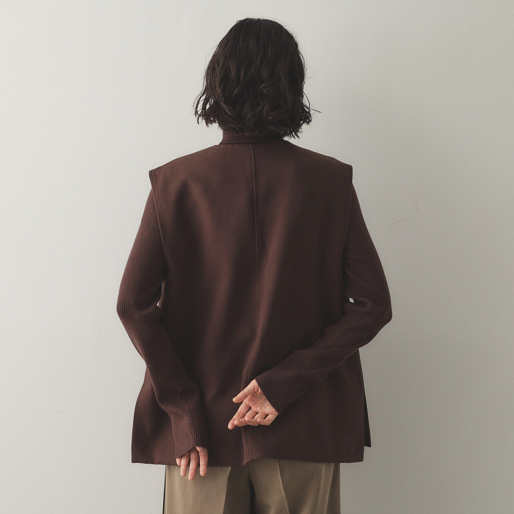 OPAQUE.CLIP「《ツインセット》スキッパーベスト&times;リブタートルニット【洗濯機洗い可】」|その他|