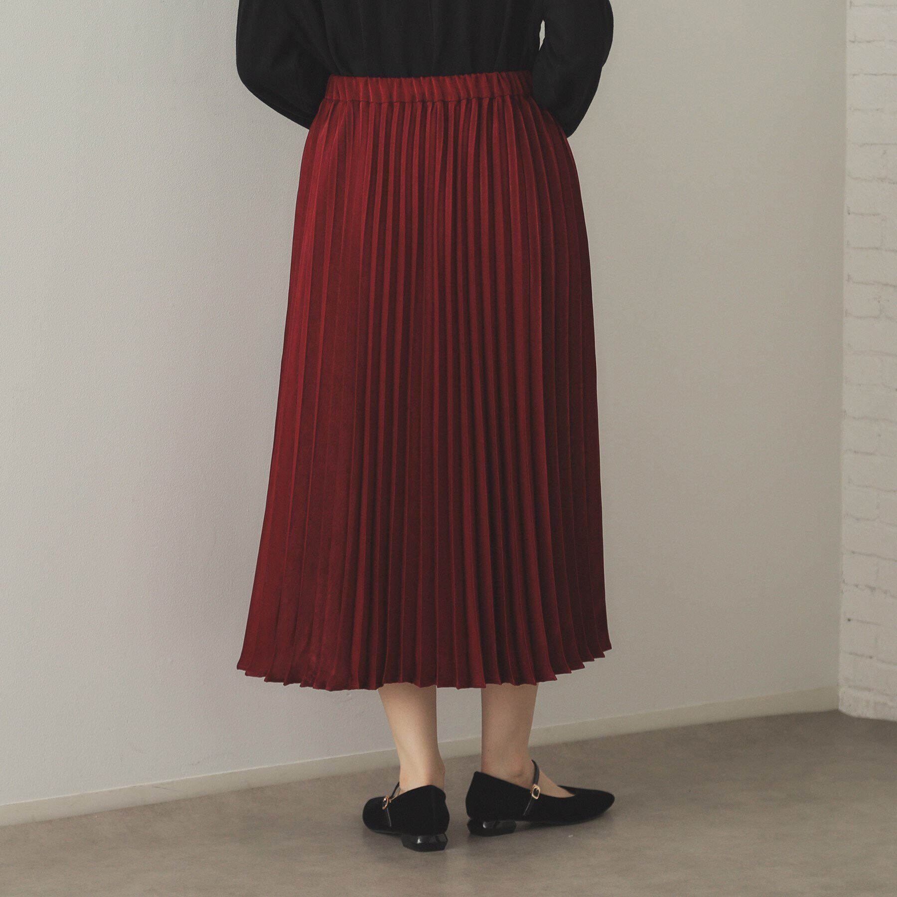 OPAQUE.CLIP「サテンプリーツスカート【洗濯機洗い可】」|スカート|
