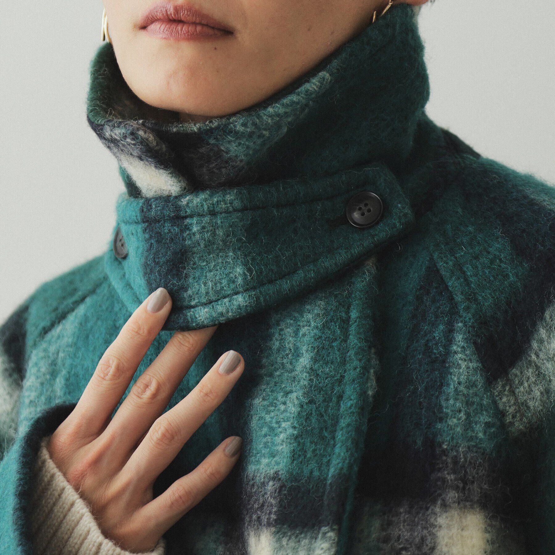 OPAQUE.CLIP「《美人百花掲載》ビックチェック ミドルPコート」|ピーコート|