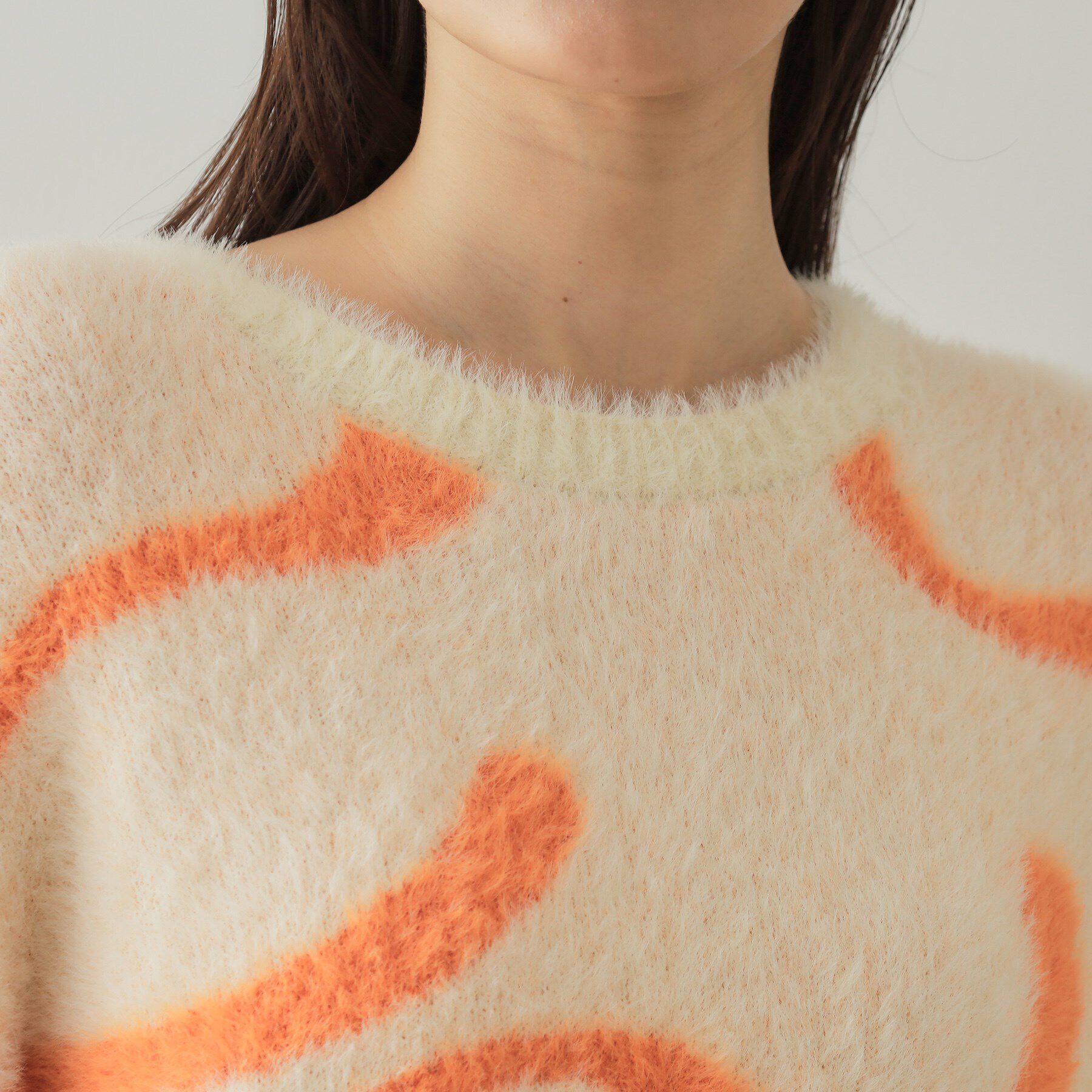 OPAQUE.CLIP「アート柄ジャカードニット【洗濯機洗い可/抗ピル】」|ニット・セーター|