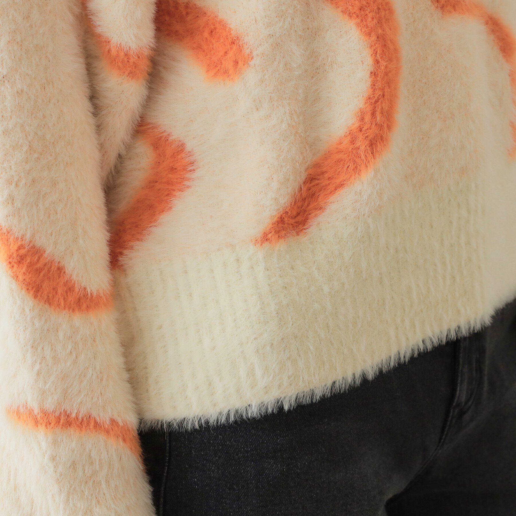 OPAQUE.CLIP「アート柄ジャカードニット【洗濯機洗い可/抗ピル】」|ニット・セーター|