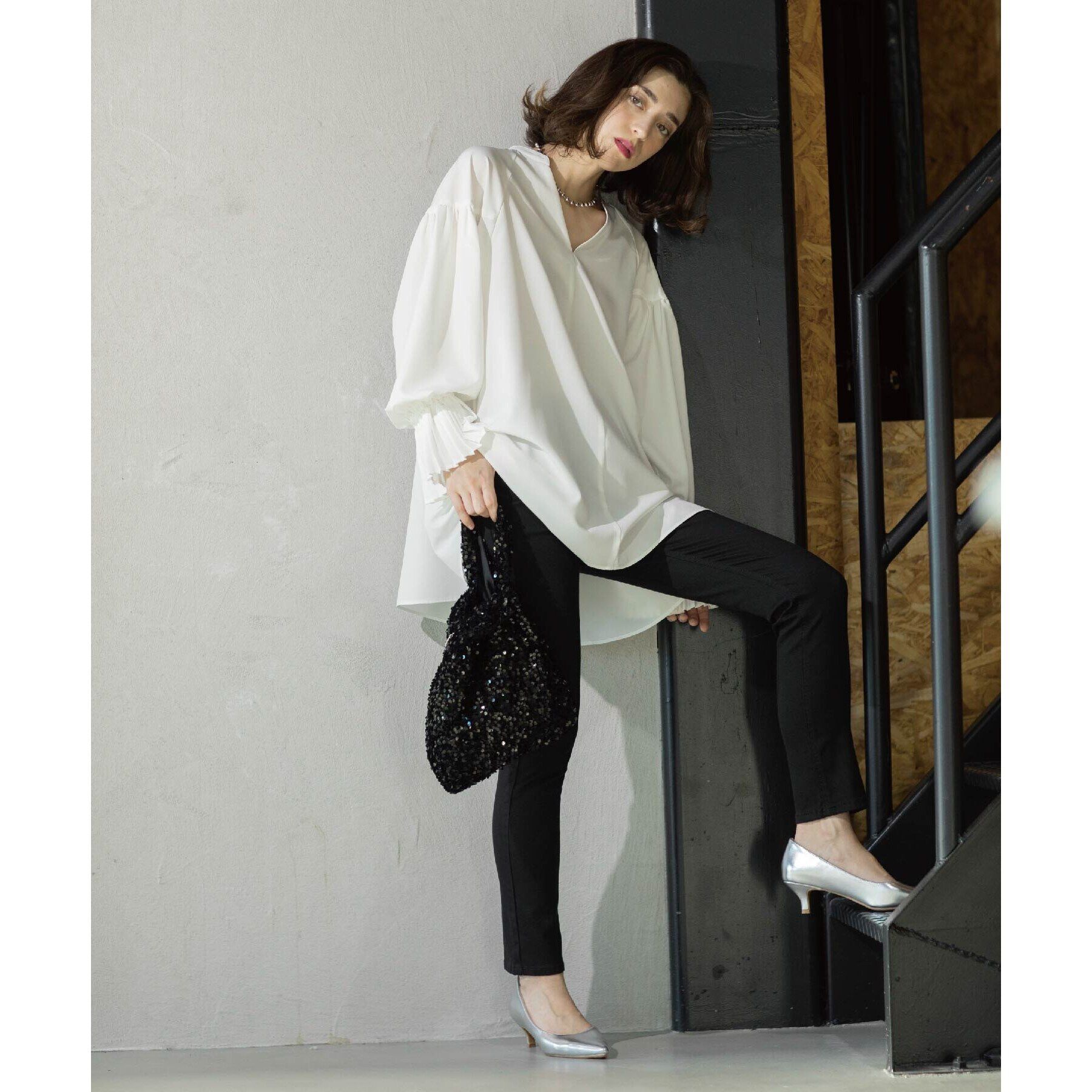 OPAQUE.CLIP「《SS-LLsize》ライクラストレッチスキニーデニムパンツ【洗濯機洗い可】」|デニム|