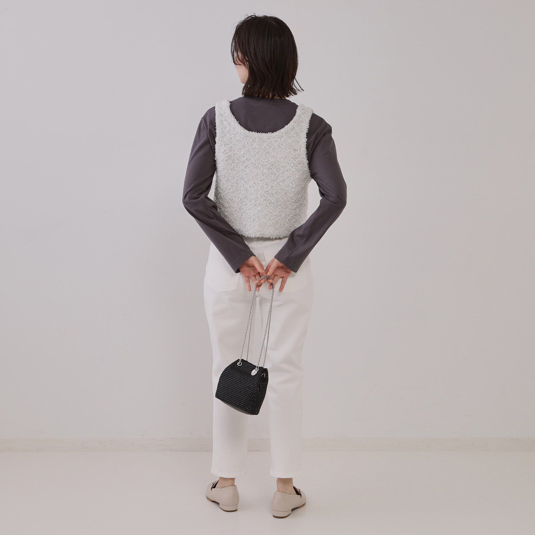 OPAQUE.CLIP「スパンコールニットビスチェ【洗濯機洗い可】」|ニット・セーター|