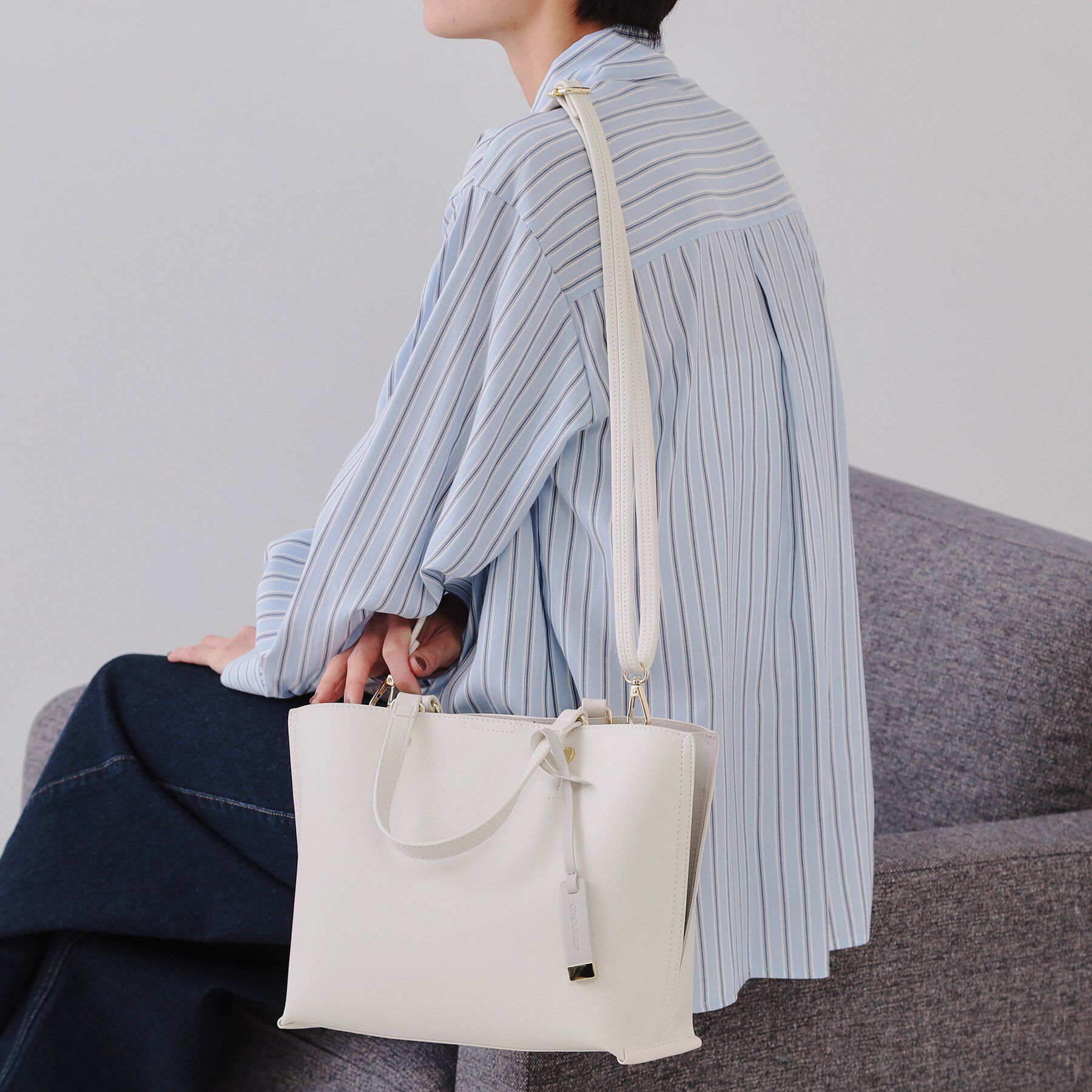 OPAQUE.CLIP「【2WAY】バイカラー3層ミドルトートバッグ」|トートバッグ|