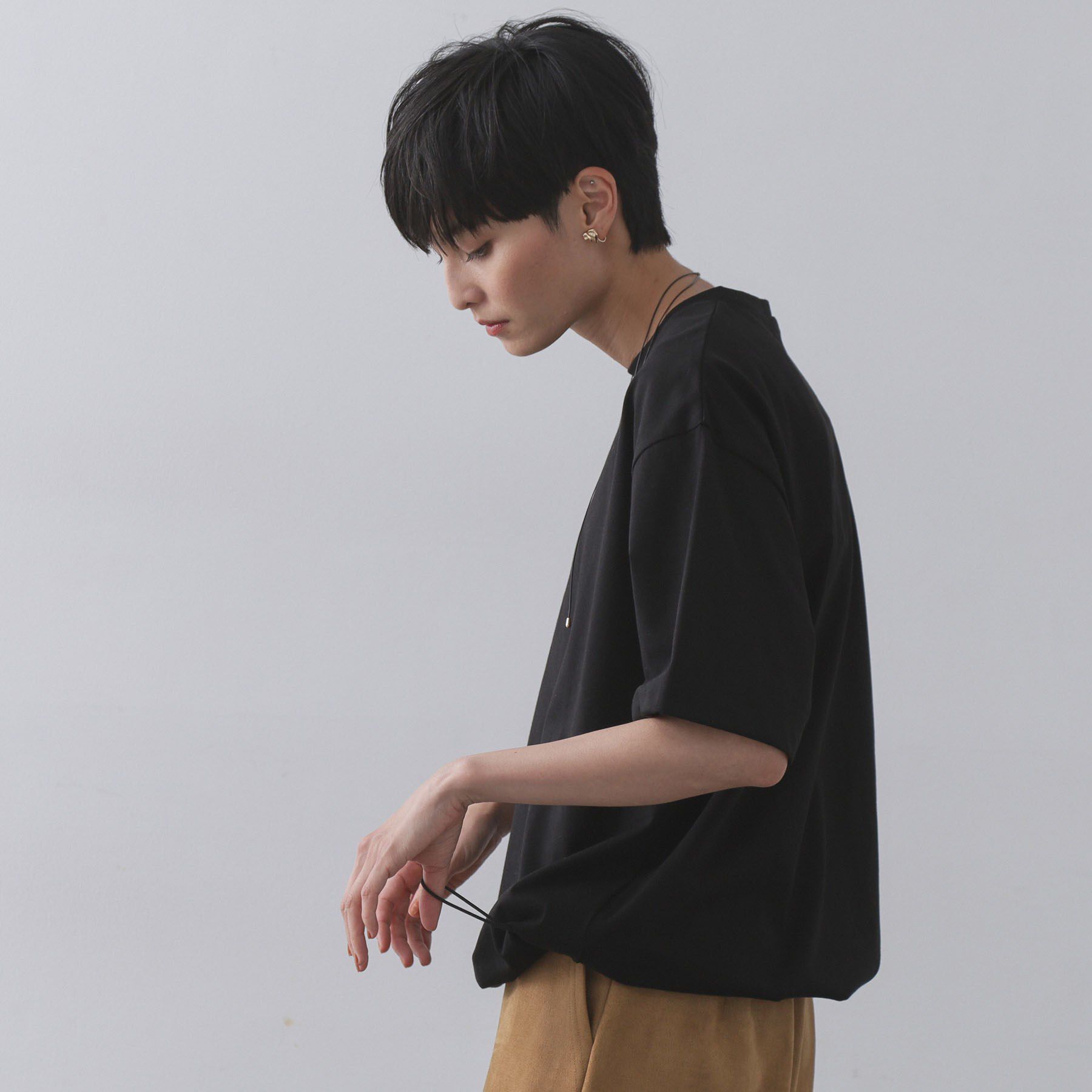 OPAQUE.CLIP「裾ドロストTシャツ【洗濯機洗い可】」|Tシャツ・カットソー|